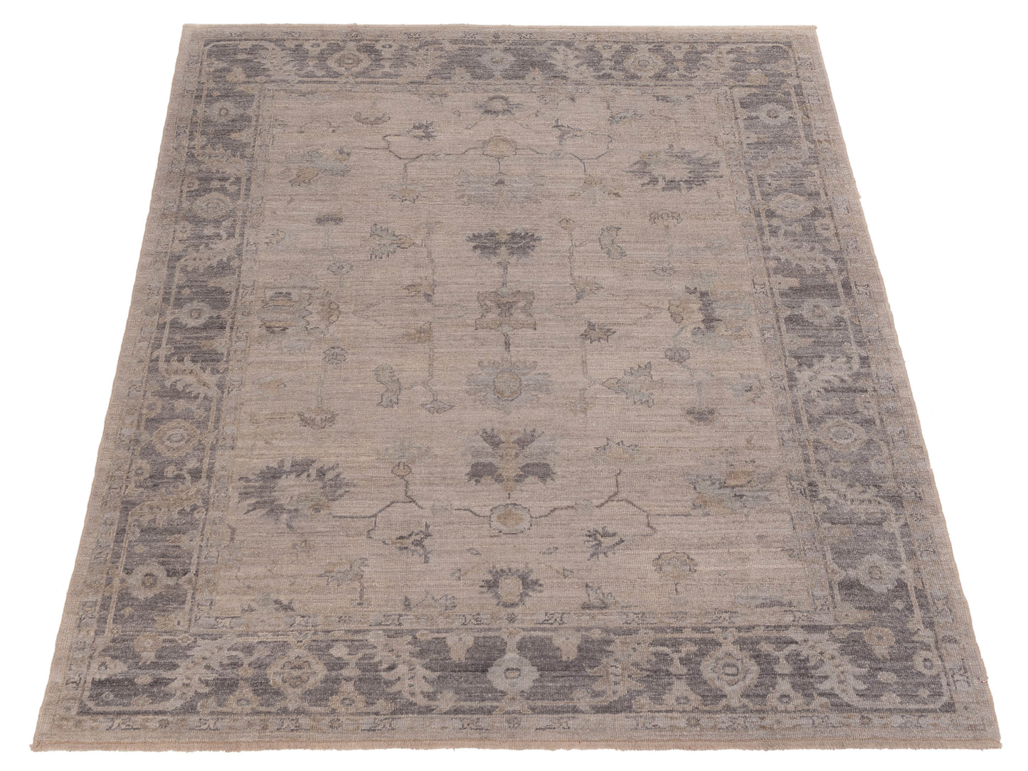 Angora Oushak 147141 Silver Gray 7.10x9.6 Hand Knotted Rug