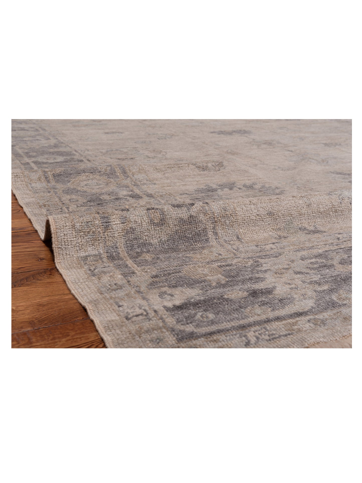 Angora Oushak 147141 Silver Gray 7.10x9.6 Hand Knotted Rug