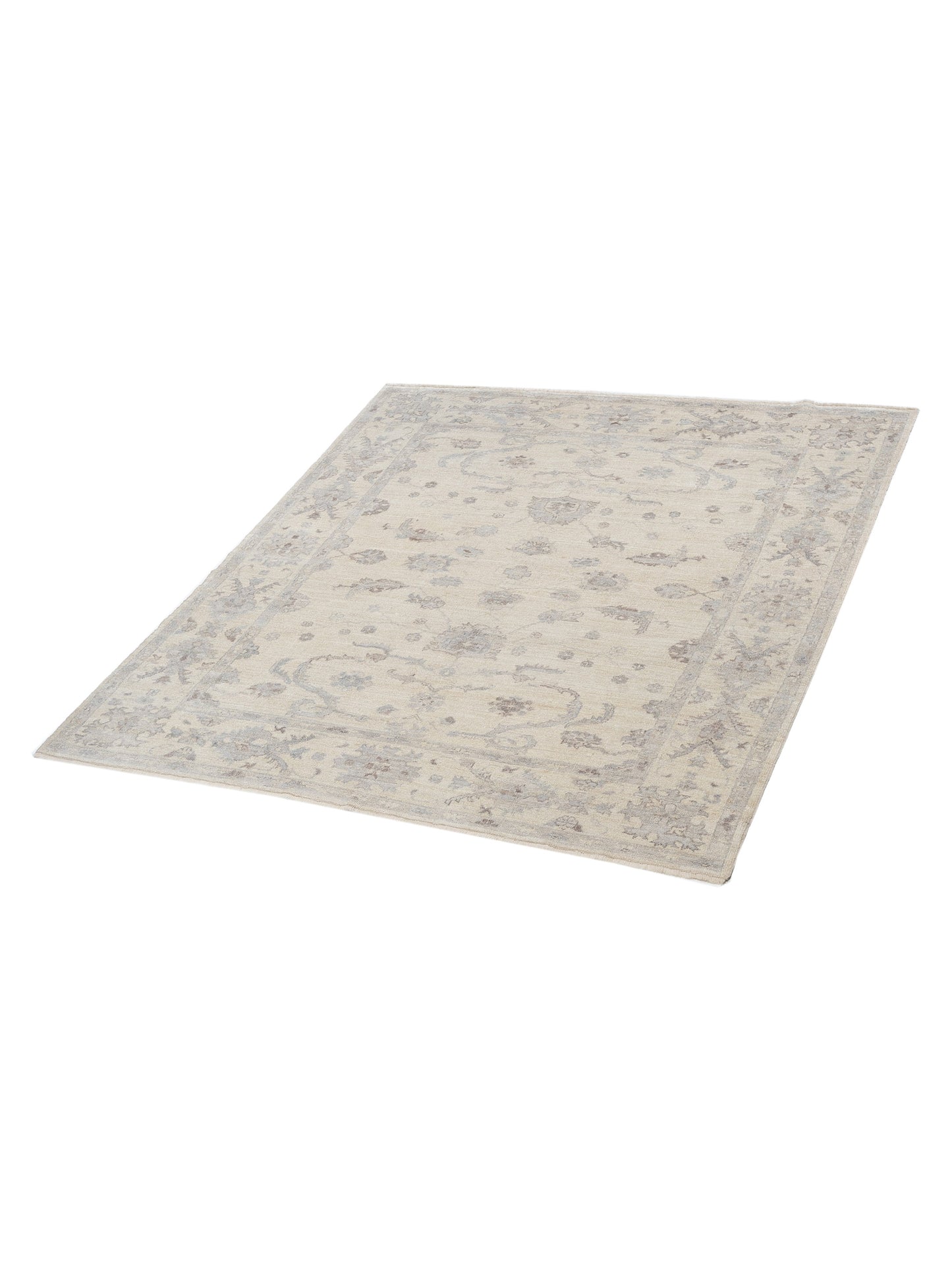 Angora Oushak 147143 Ivory Ivory 7.11x8.8 Hand Knotted Rug