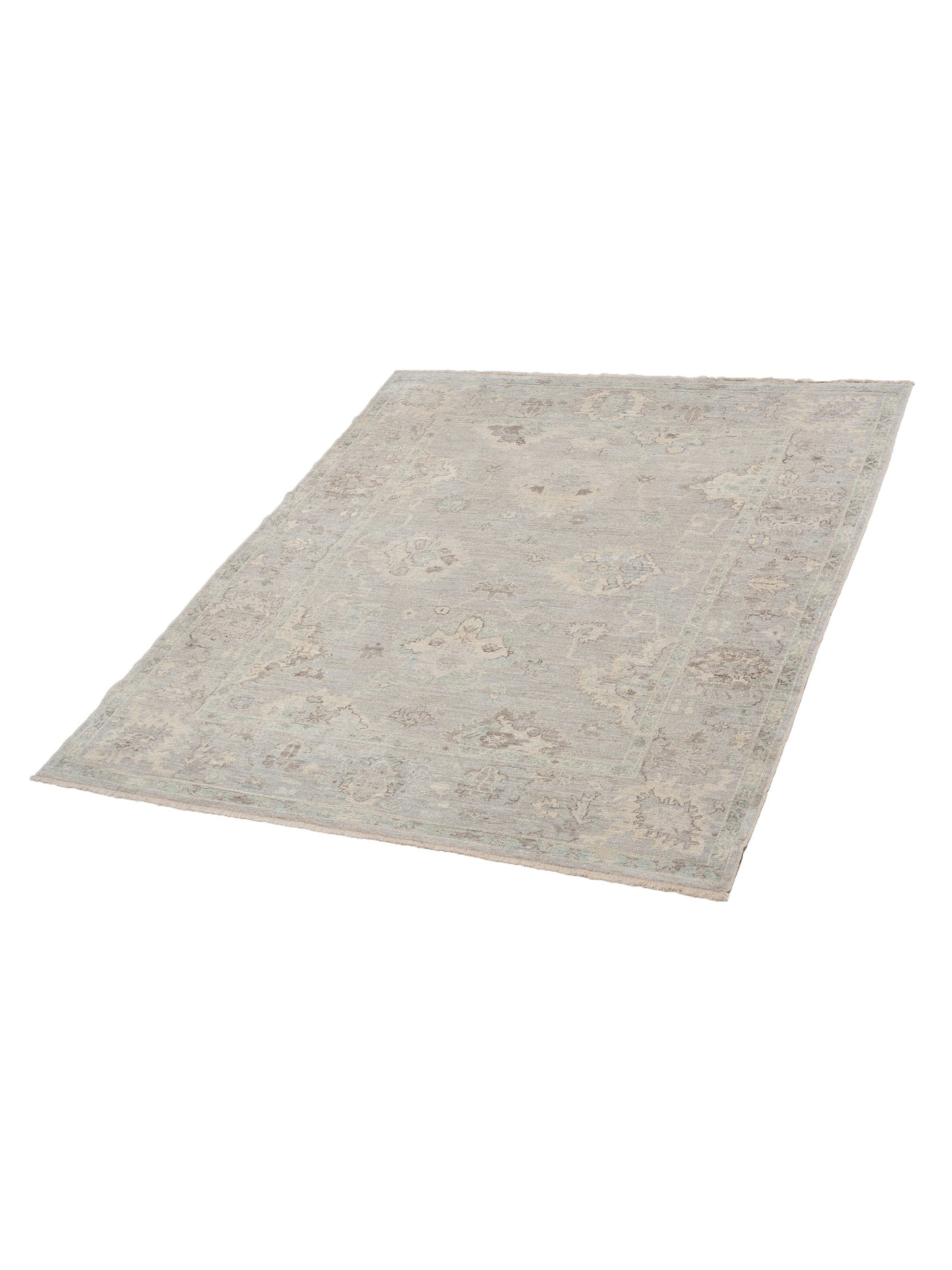 Angora Oushak 147148 Light Gray Light Gray 8.1x9.6 Hand Knotted Rug