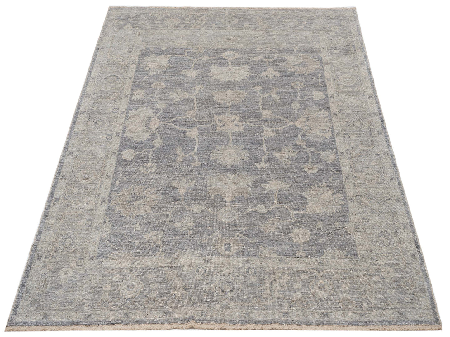 Angora Oushak 147150 Gray Dark Gray 8x9.6 Hand Knotted Rug