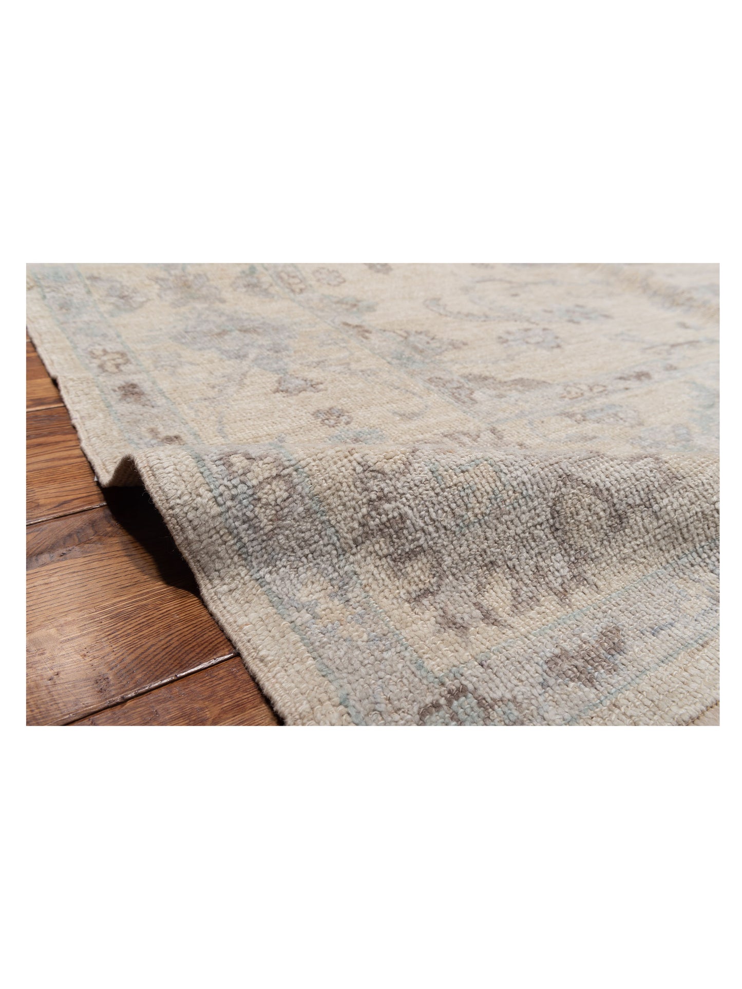 Angora Oushak 147154 Ivory Ivory 7.9x10.3 Hand Knotted Rug