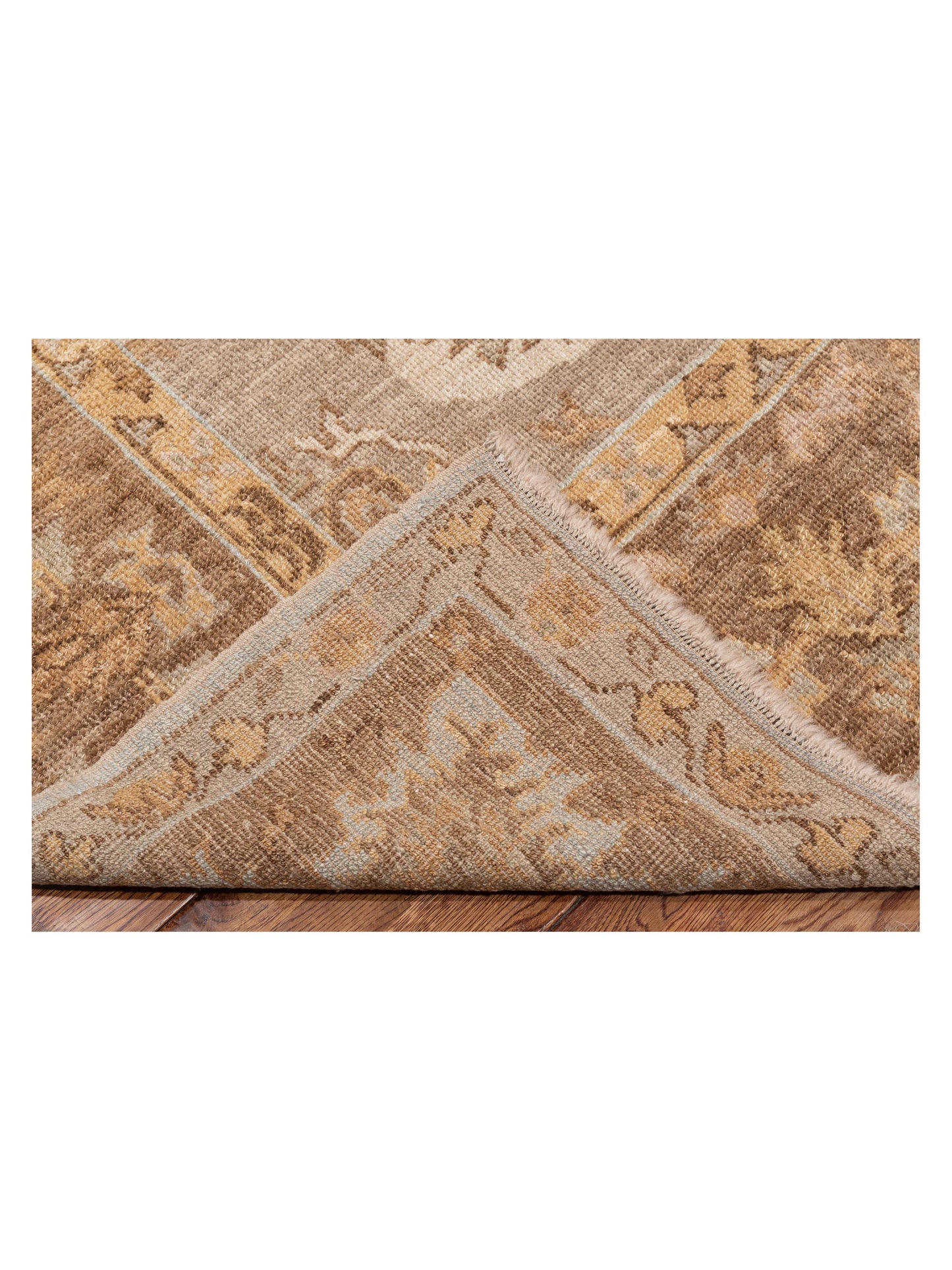 Angora Oushak 147179 Green Brown 7.8x9.9 Hand Knotted Rug