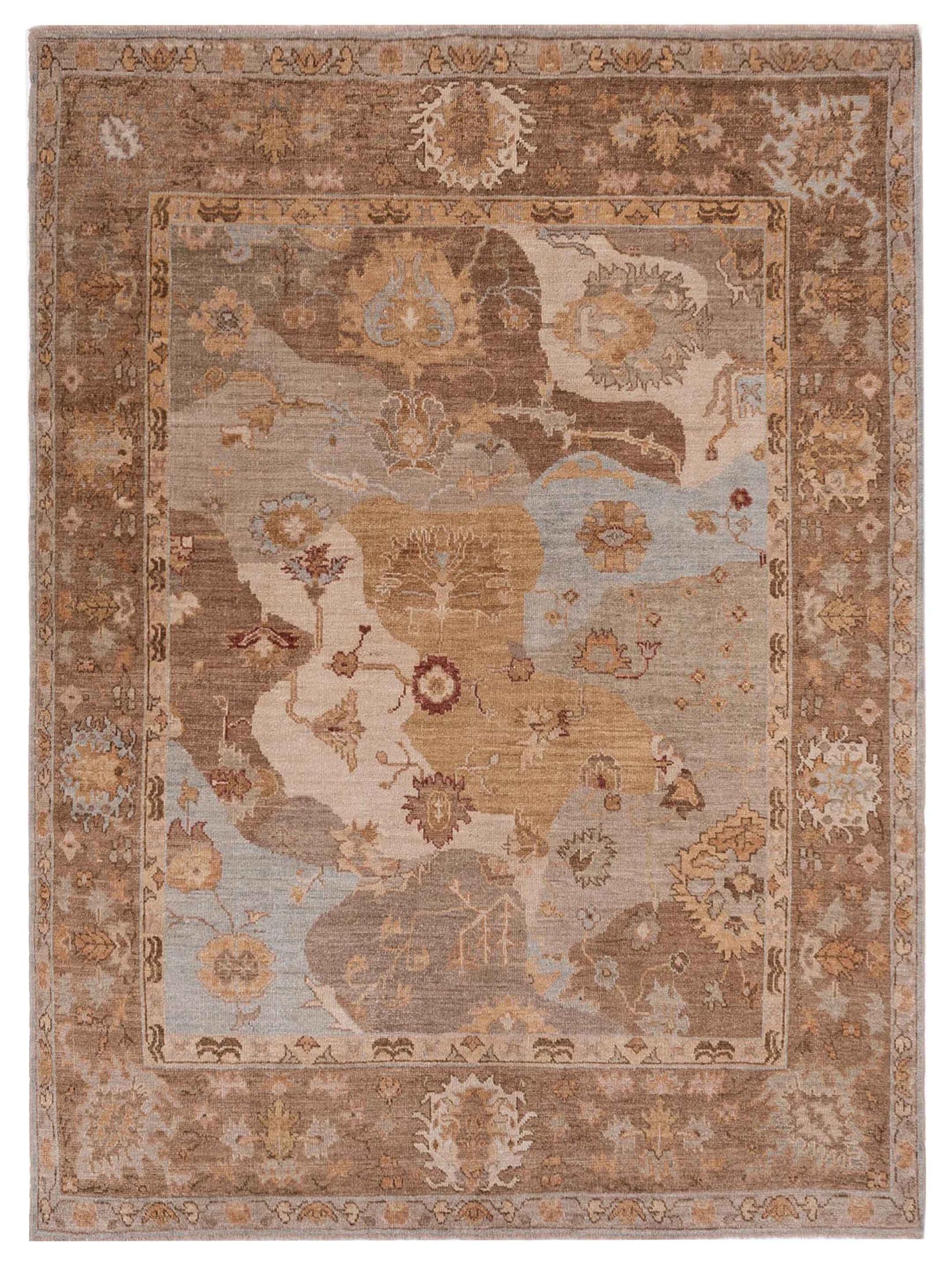 Anadol Angora Oushak Green Brown Traditional