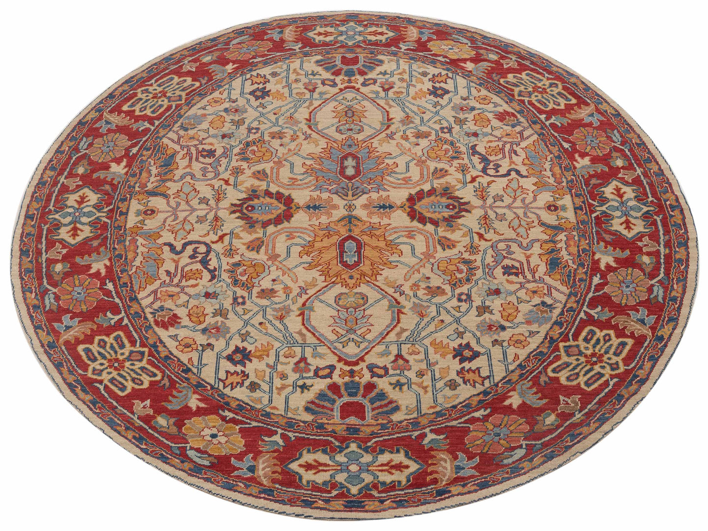Antique Loom Fine 147211 Ivory Red 6.4x6.5 Hand Knotted Rug