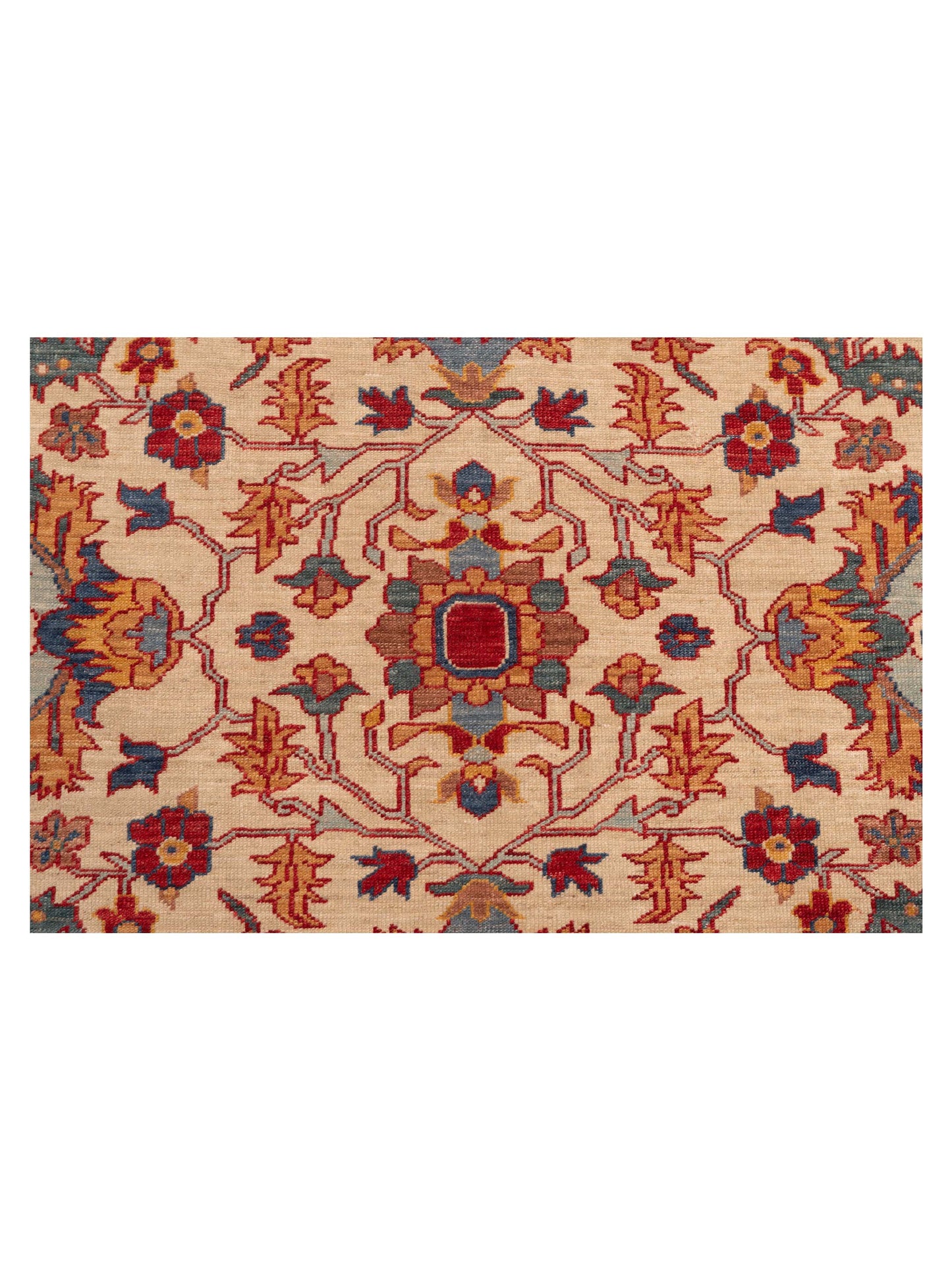 Antique Loom Fine 147213 Ivory Blue 6.4x6.7 Hand Knotted Rug