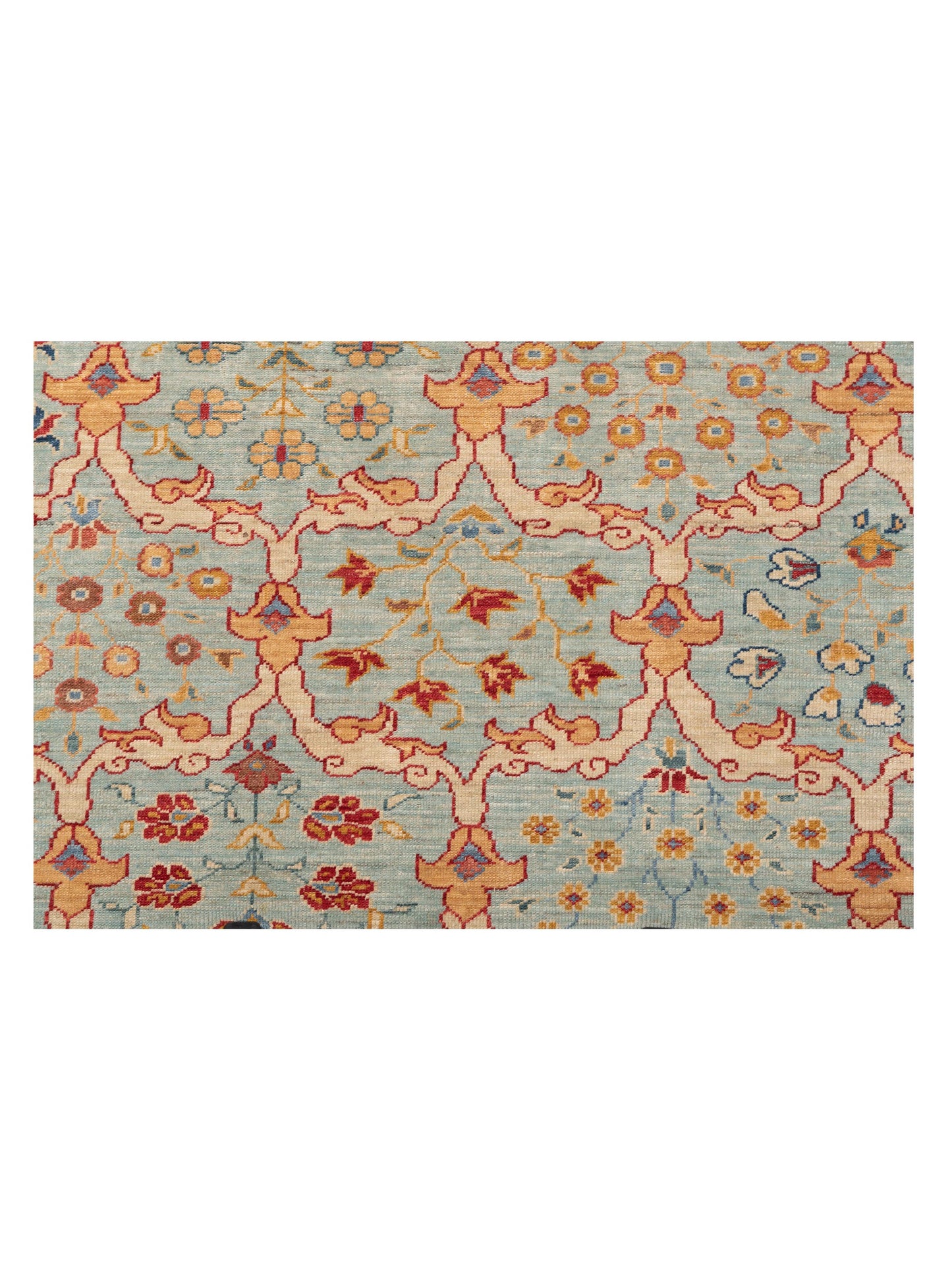 Antique Loom Fine 147216 Sea Blue Red 9.8x15.11 Hand Knotted Rug