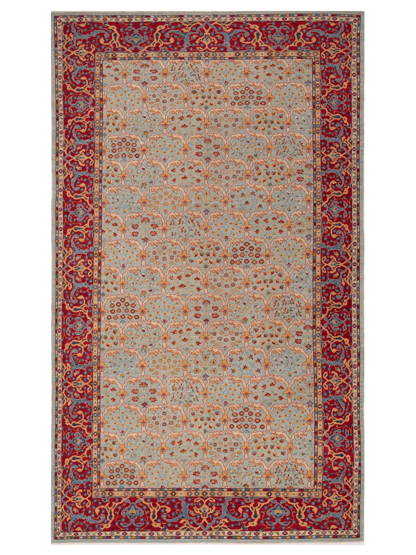 Pasha Antique Loom Fine Sea Blue Red Traditional