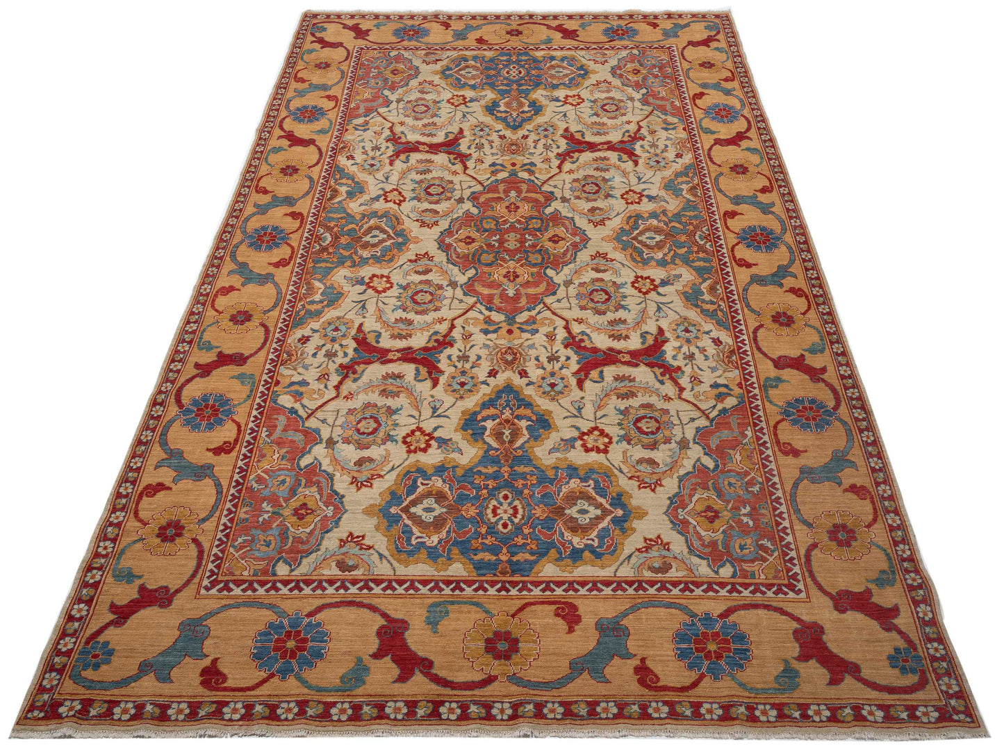 Antique Loom Fine 147220 Ivory Gold 8x11.9 Hand Knotted Rug