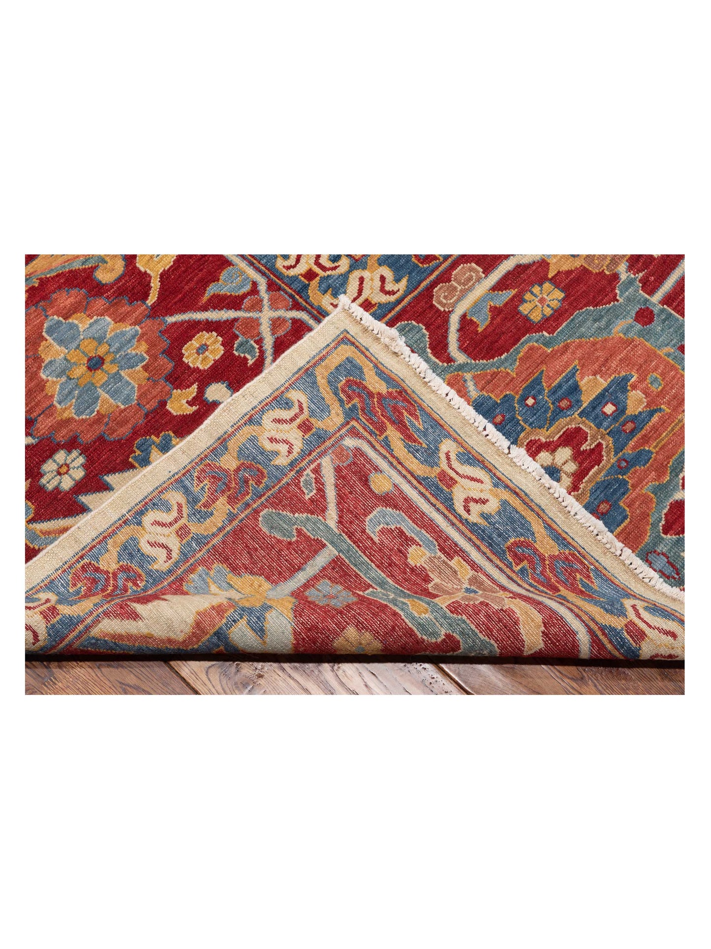 Antique Loom Fine 147222 Ivory Red 14x15.11 Hand Knotted Rug