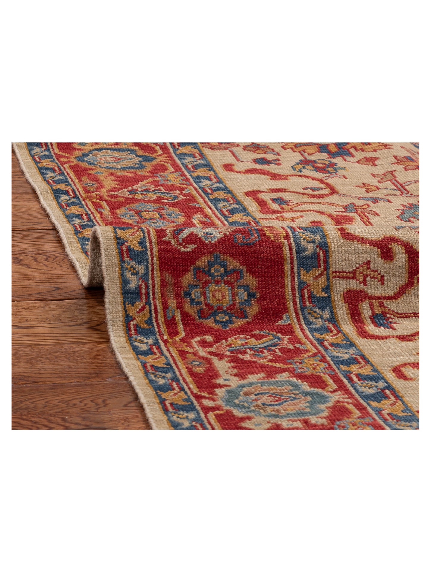Antique Loom Fine 147224 Ivory Red 4.9x4.10 Hand Knotted Rug