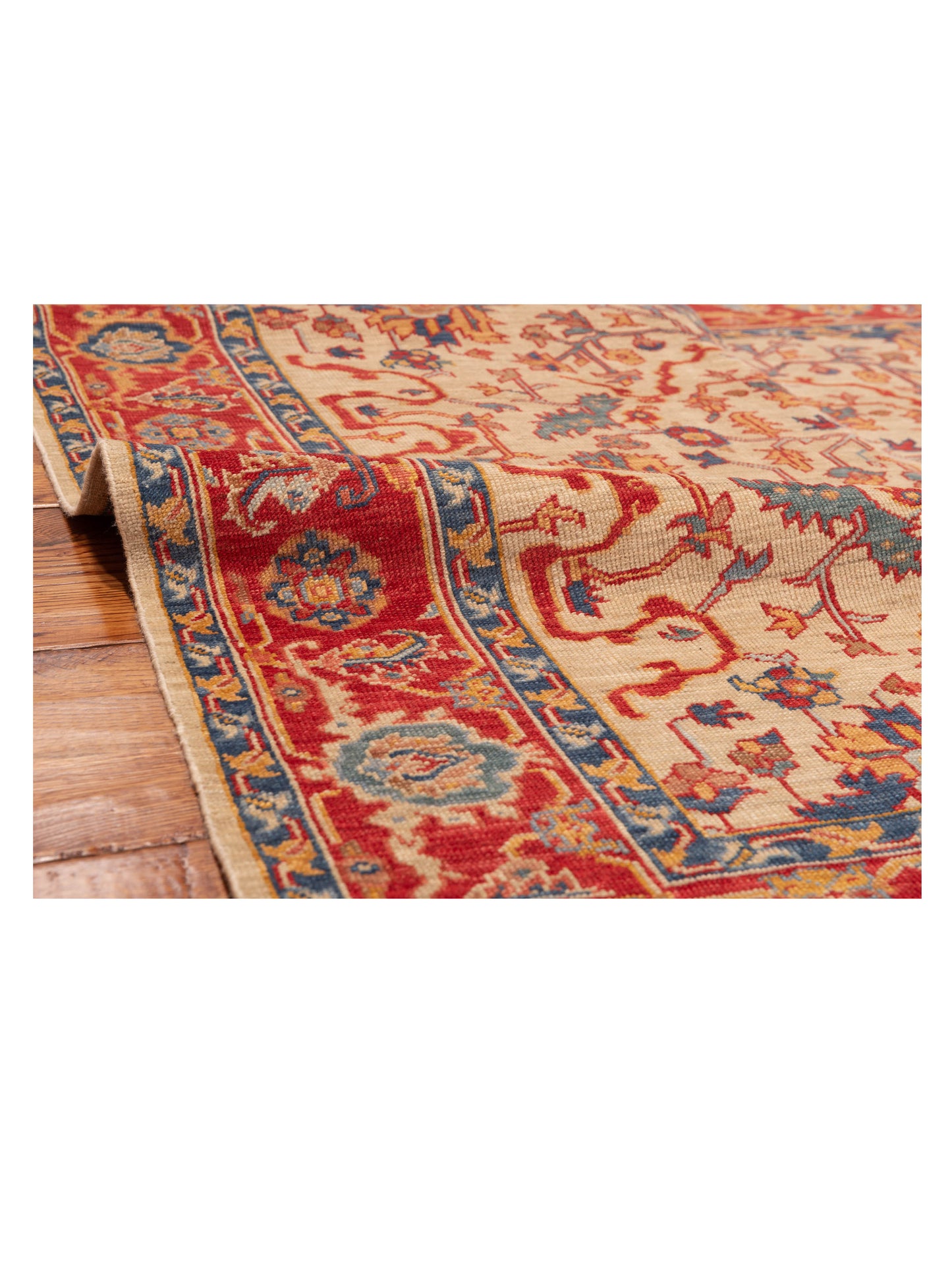 Antique Loom Fine 147224 Ivory Red 4.9x4.10 Hand Knotted Rug