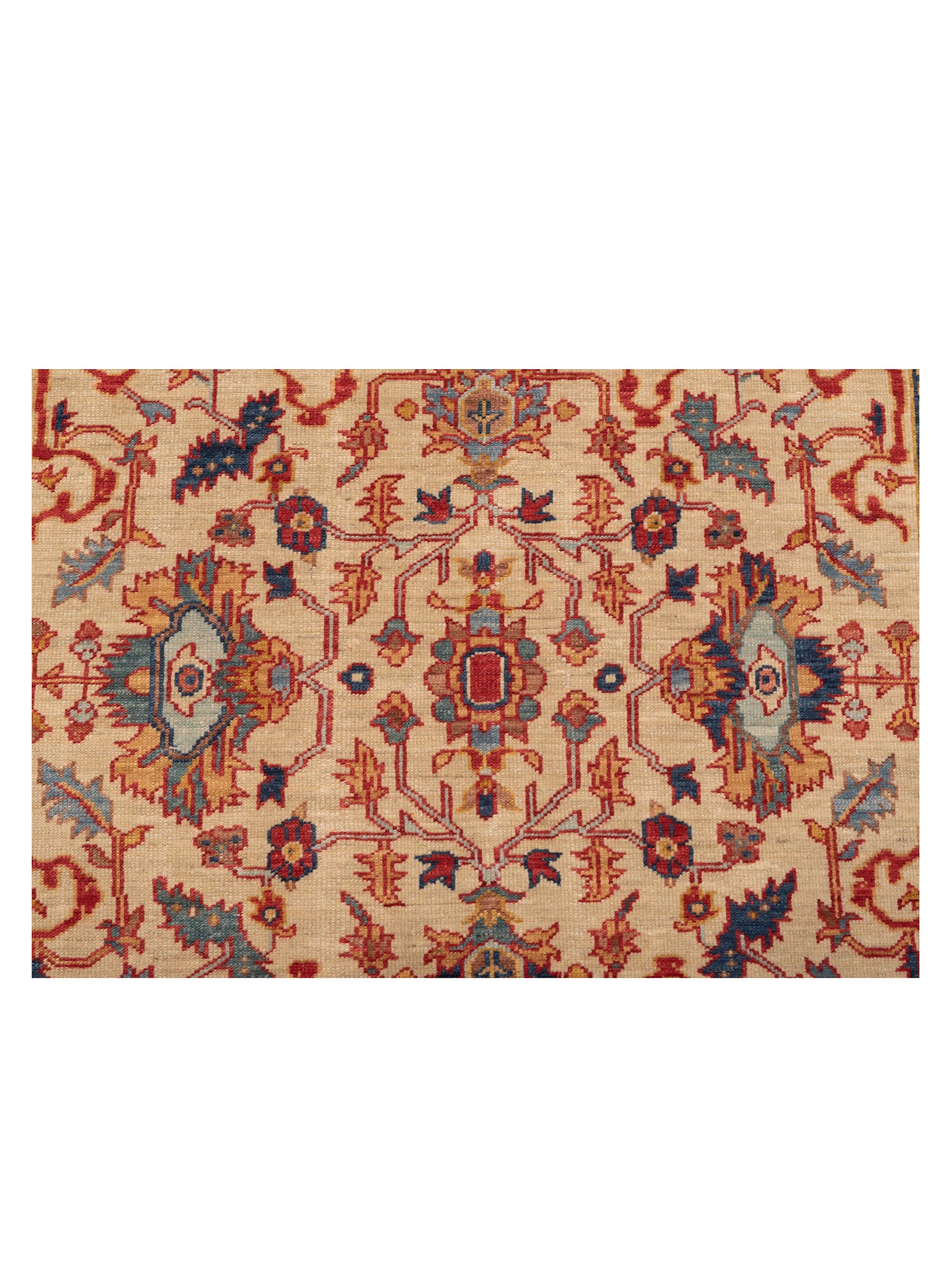 Antique Loom Fine 147225 Ivory Red 4x18.11 Hand Knotted Rug