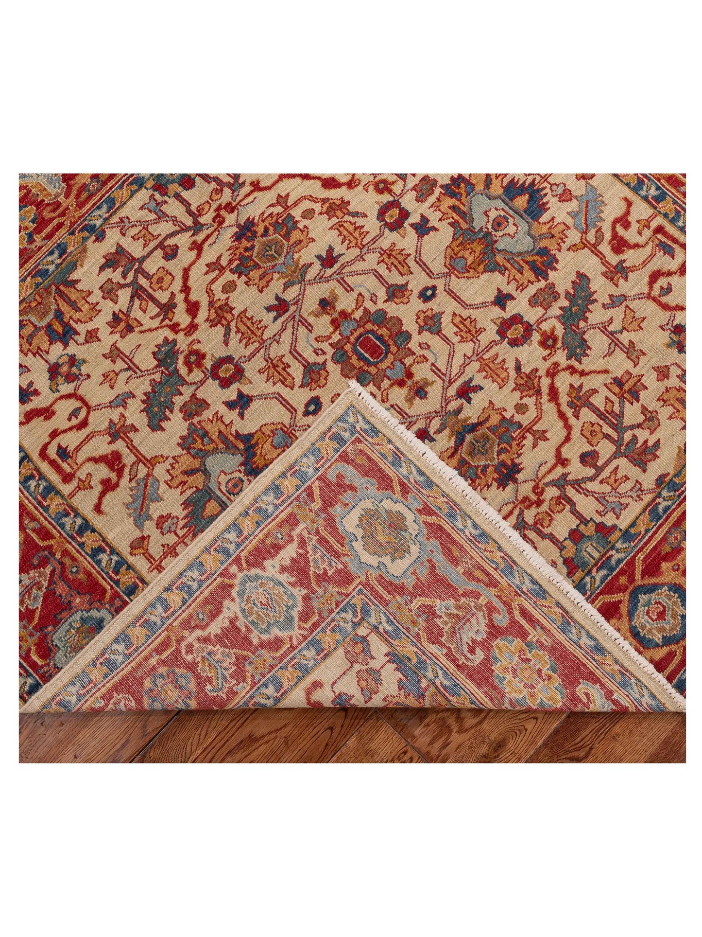 Antique Loom Fine 147229 Ivory Red 4.7x4.11 Hand Knotted Rug