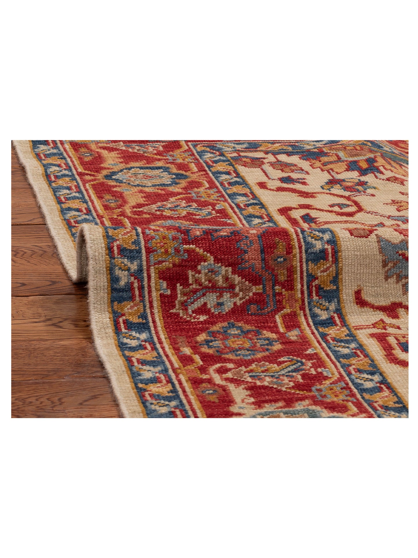 Antique Loom Fine 147229 Ivory Red 4.7x4.11 Hand Knotted Rug