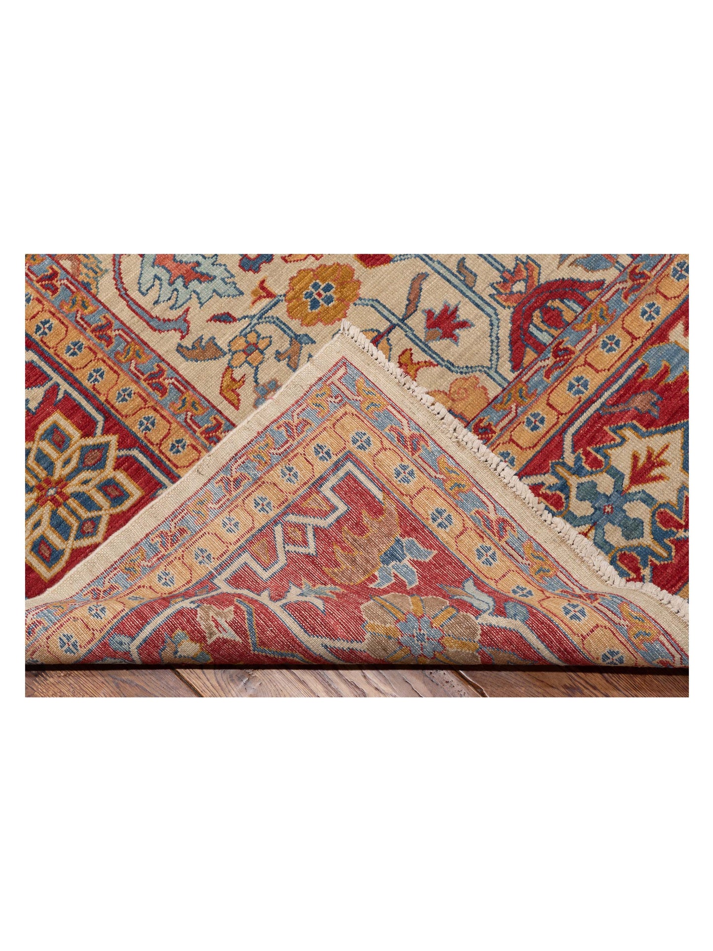 Antique Loom Fine 147231 Ivory Red 8.1x16 Hand Knotted Rug