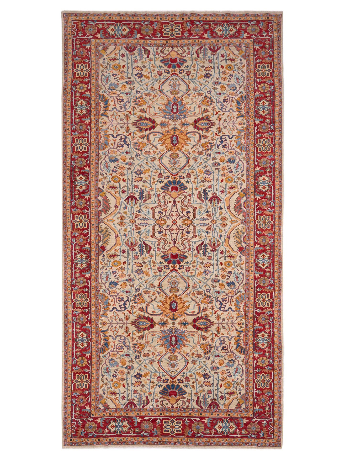 Pasha Antique Loom Fine Ivory Red Traditional