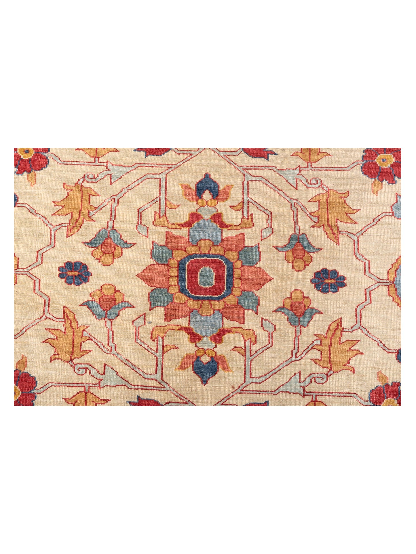 Antique Loom Fine 147232 Ivory Red 17.11x21.5 Hand Knotted Rug