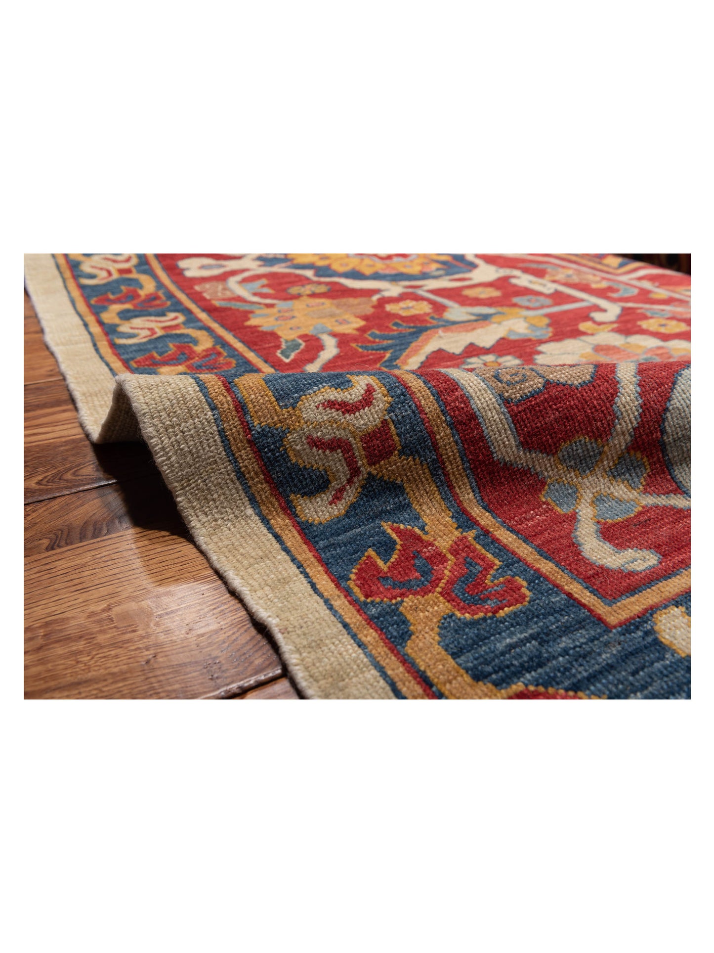 Antique Loom Fine 147232 Ivory Red 17.11x21.5 Hand Knotted Rug