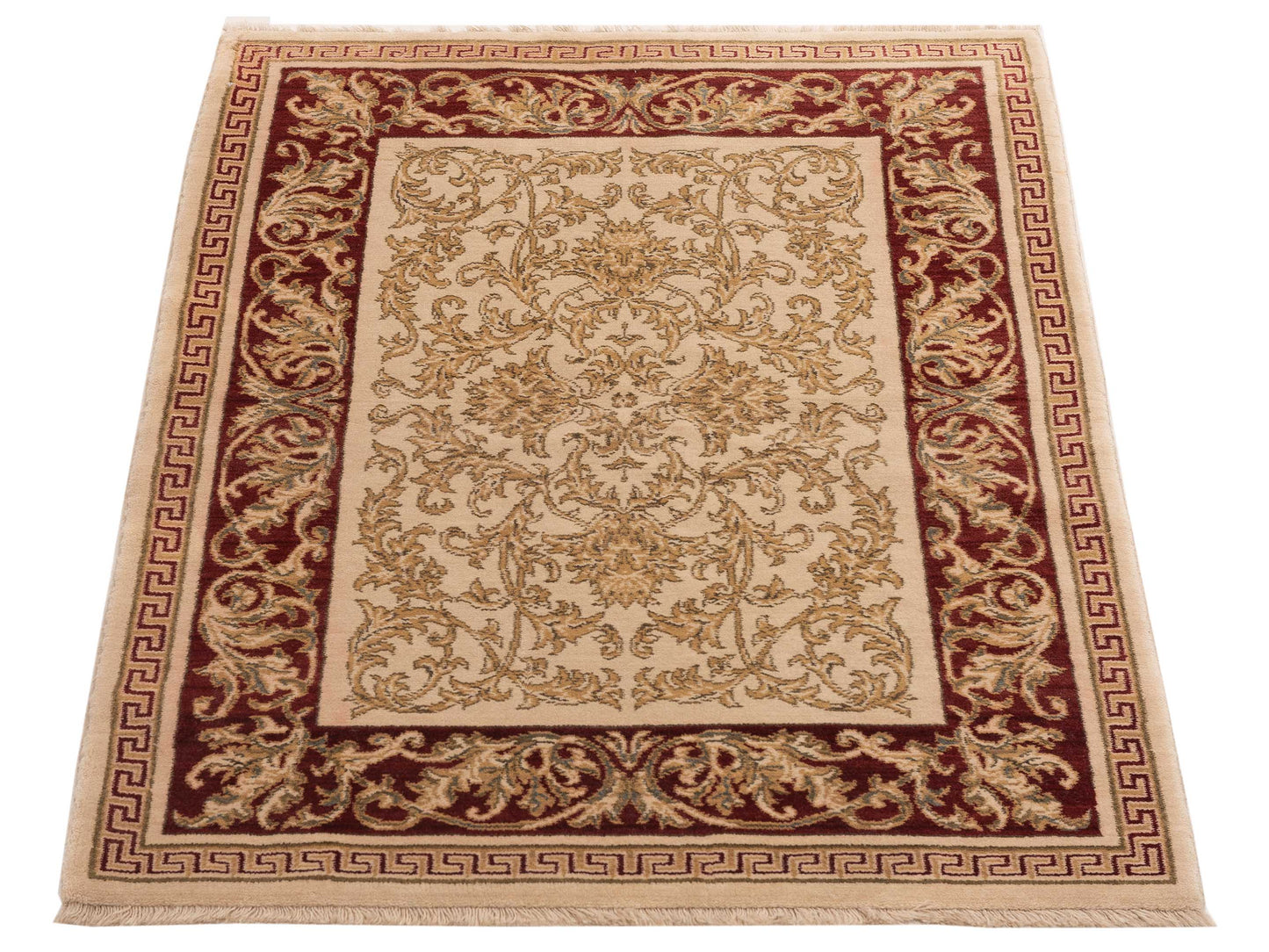 Alara 147287 Ivory Red 4x5.5 Machine Made Rug