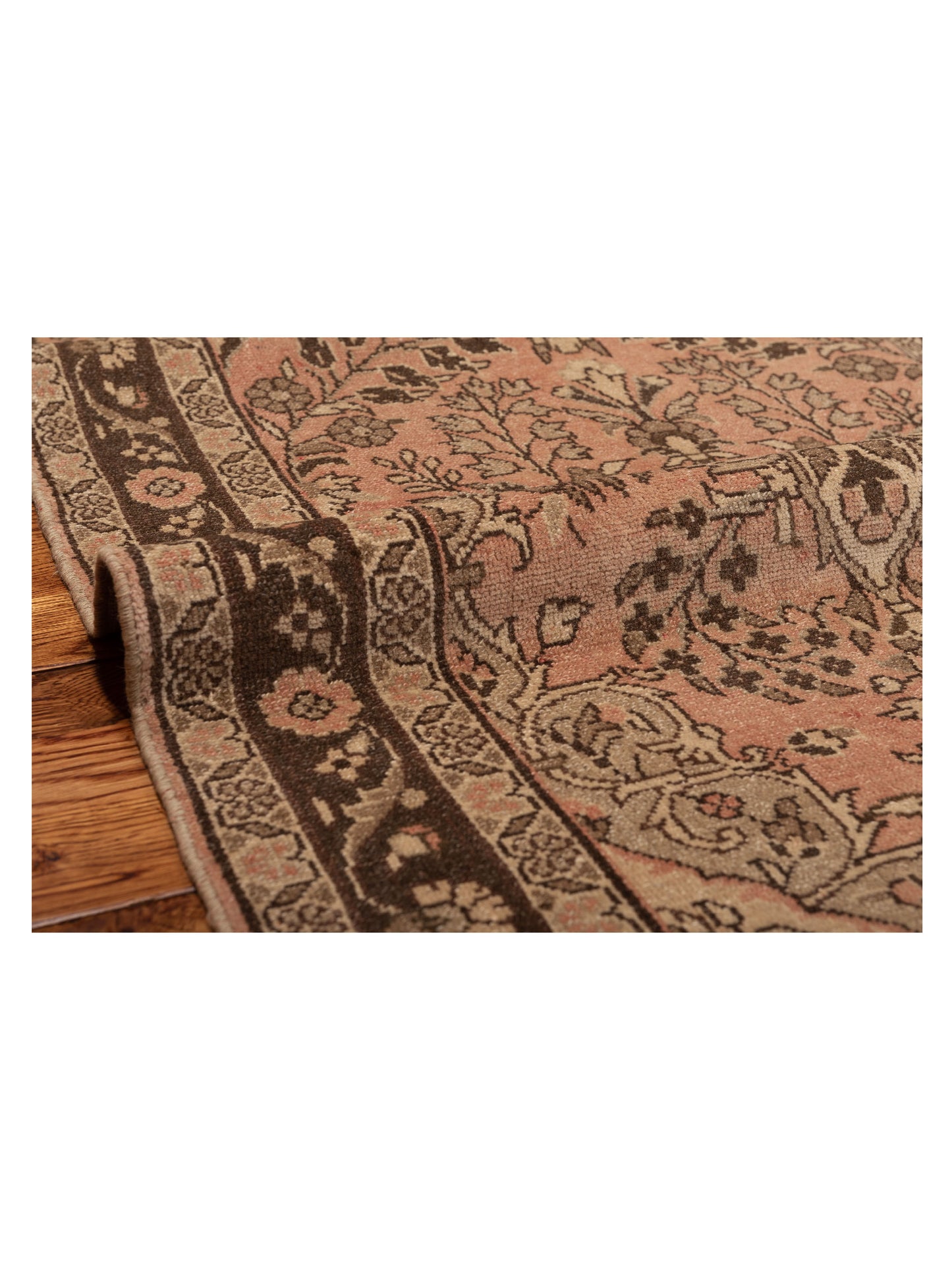 Antique Loom 147332 Pink Brown 2.10x9.5 Hand Knotted Rug