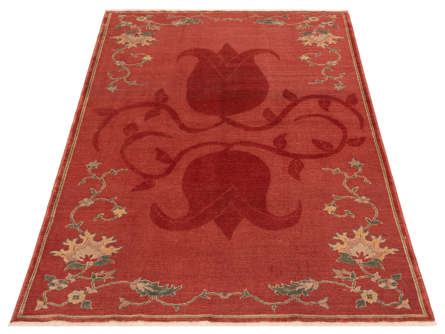 Antique Loom 147341 Red Red 5x7.3 Hand Knotted Rug