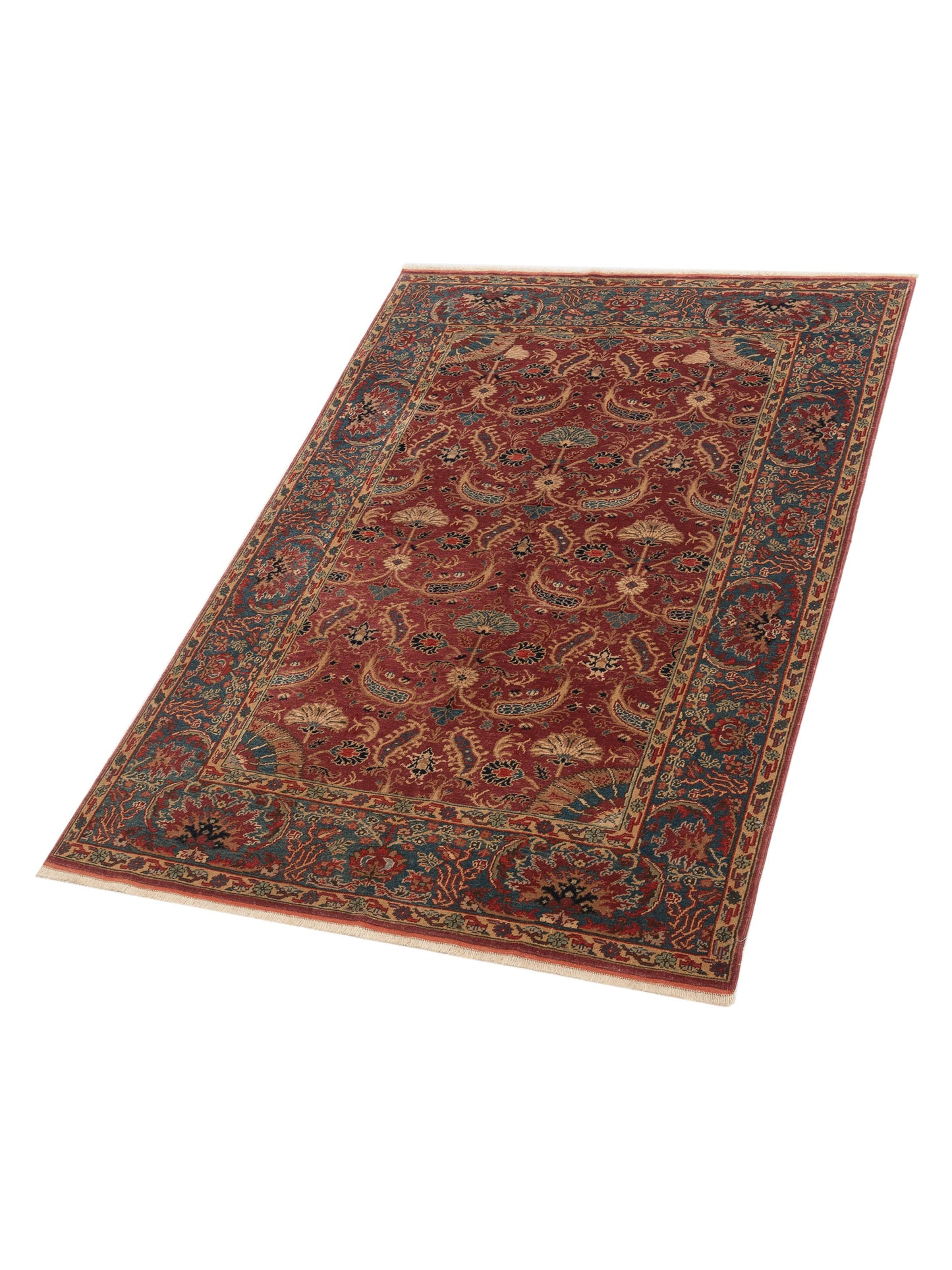Antique Loom 147346 Rust Blue 6.5x8.1 Hand Knotted Rug