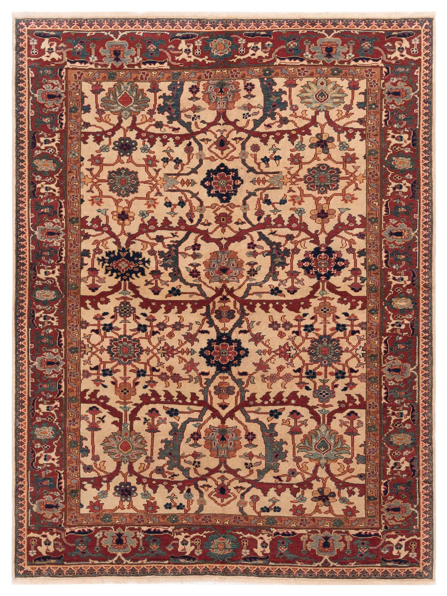 Pasha Antique Loom Ivory Red Traditional
