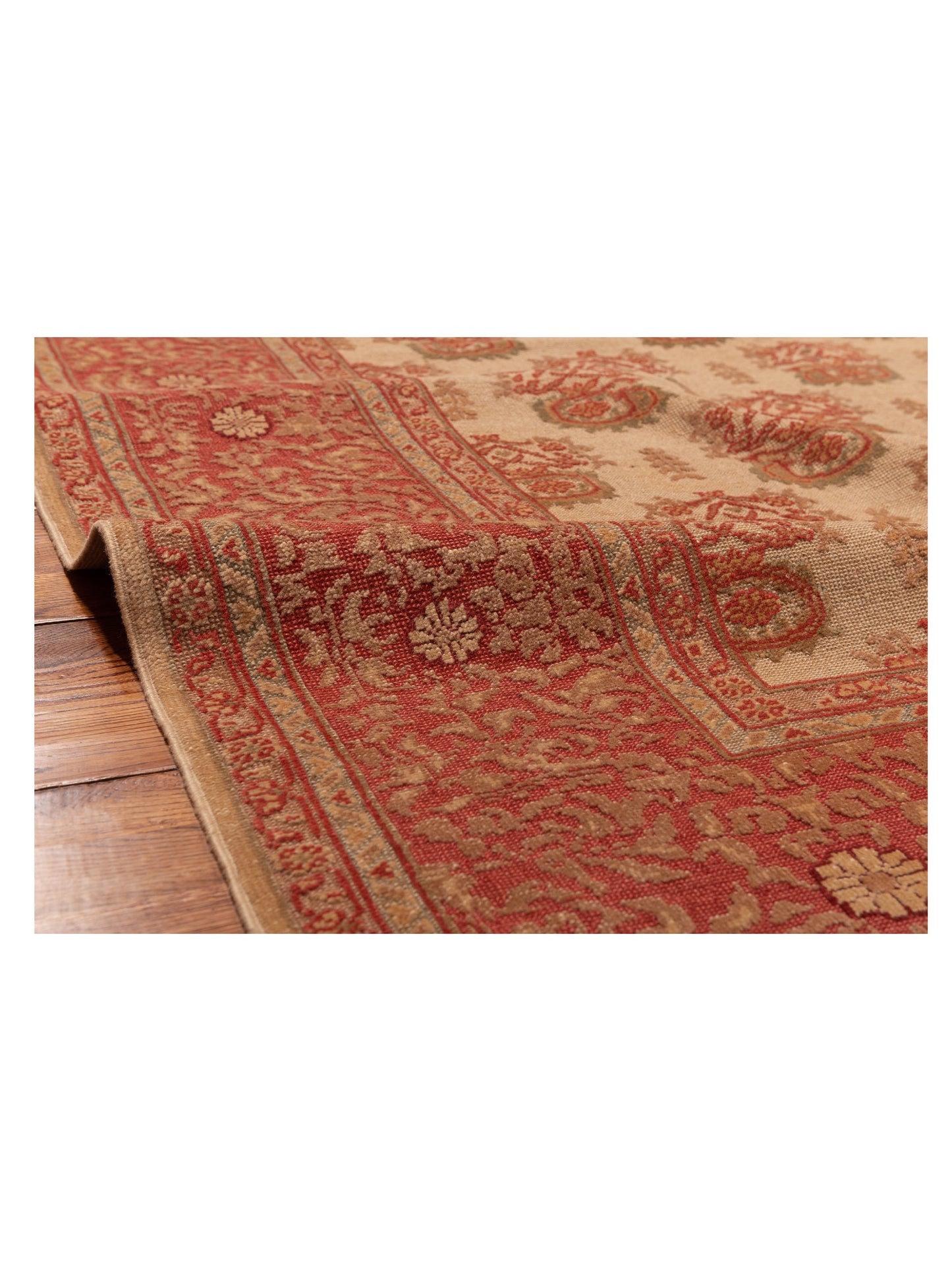 Antique Loom 147350 Ivory Rust 6.8x8.7 Hand Knotted Rug