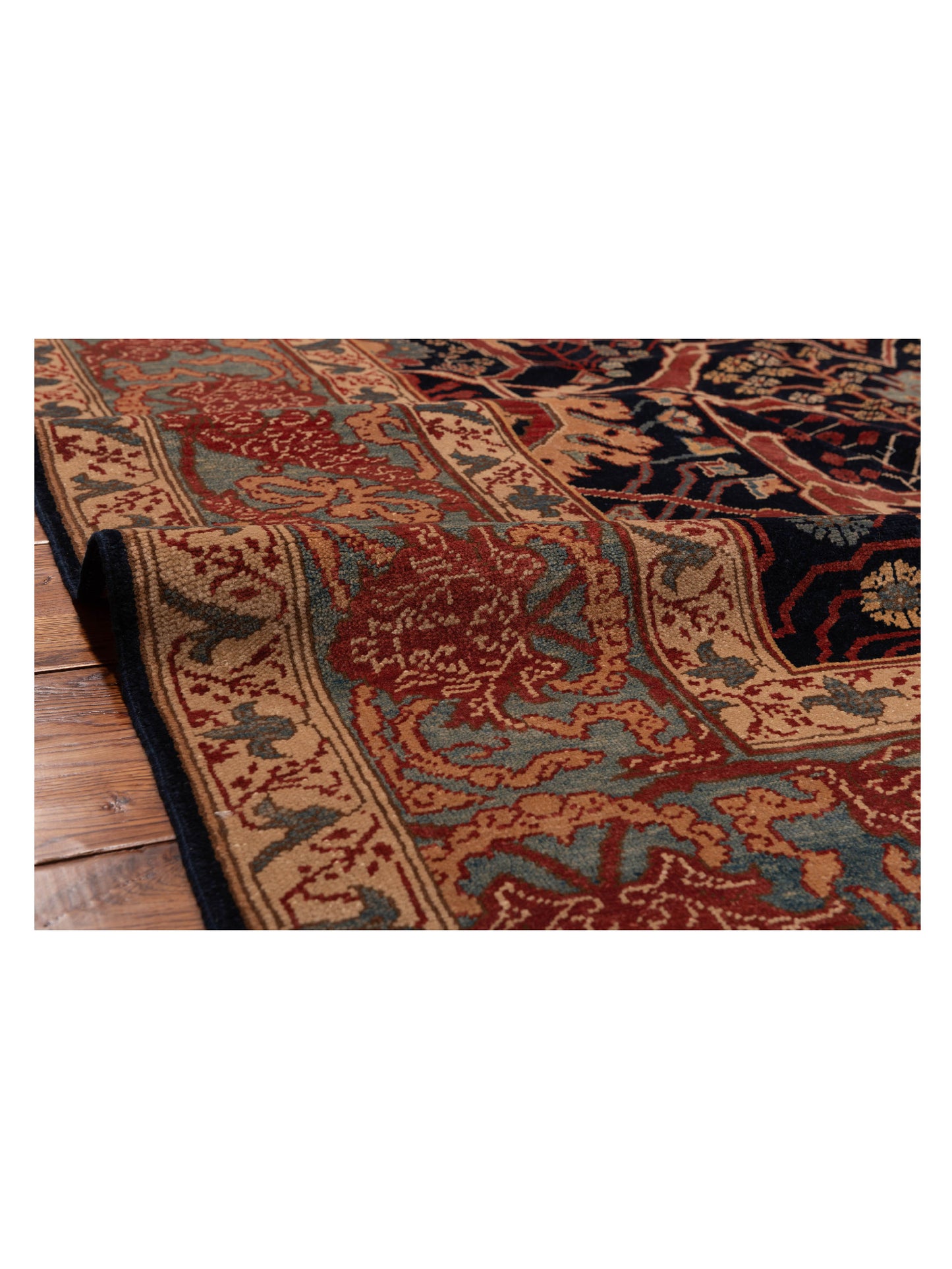 Antique Loom 147352 Navy Blue 6.10x8.7 Hand Knotted Rug