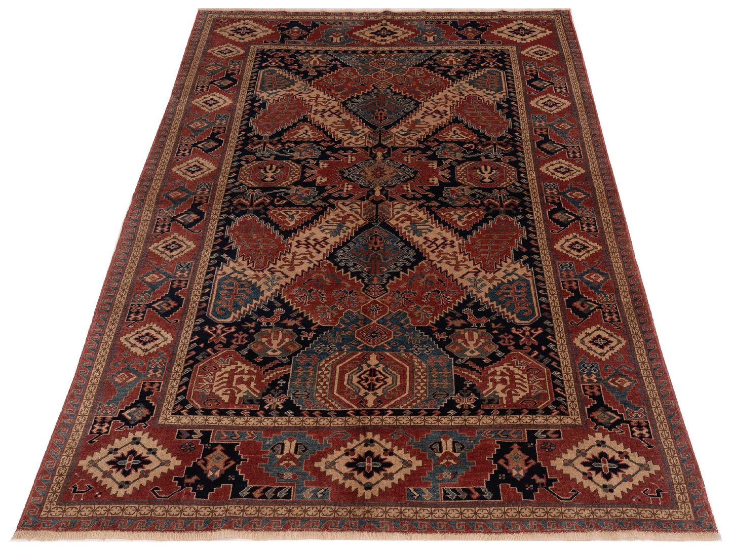 Antique Loom 147357 Navy Red 5.10x8.6 Hand Knotted Rug
