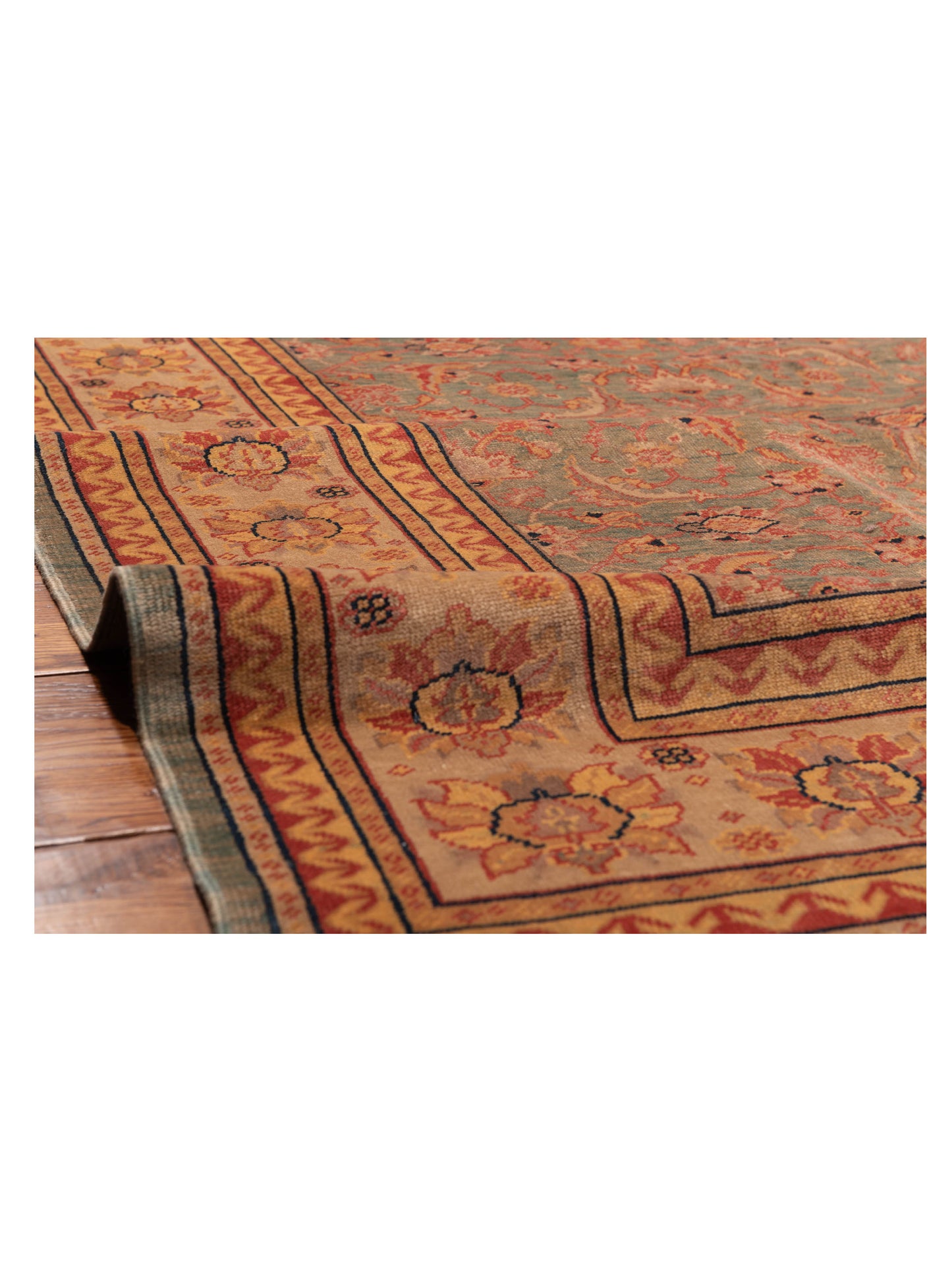 Antique Loom 147358 Blue Beige 6.7x8.1 Hand Knotted Rug