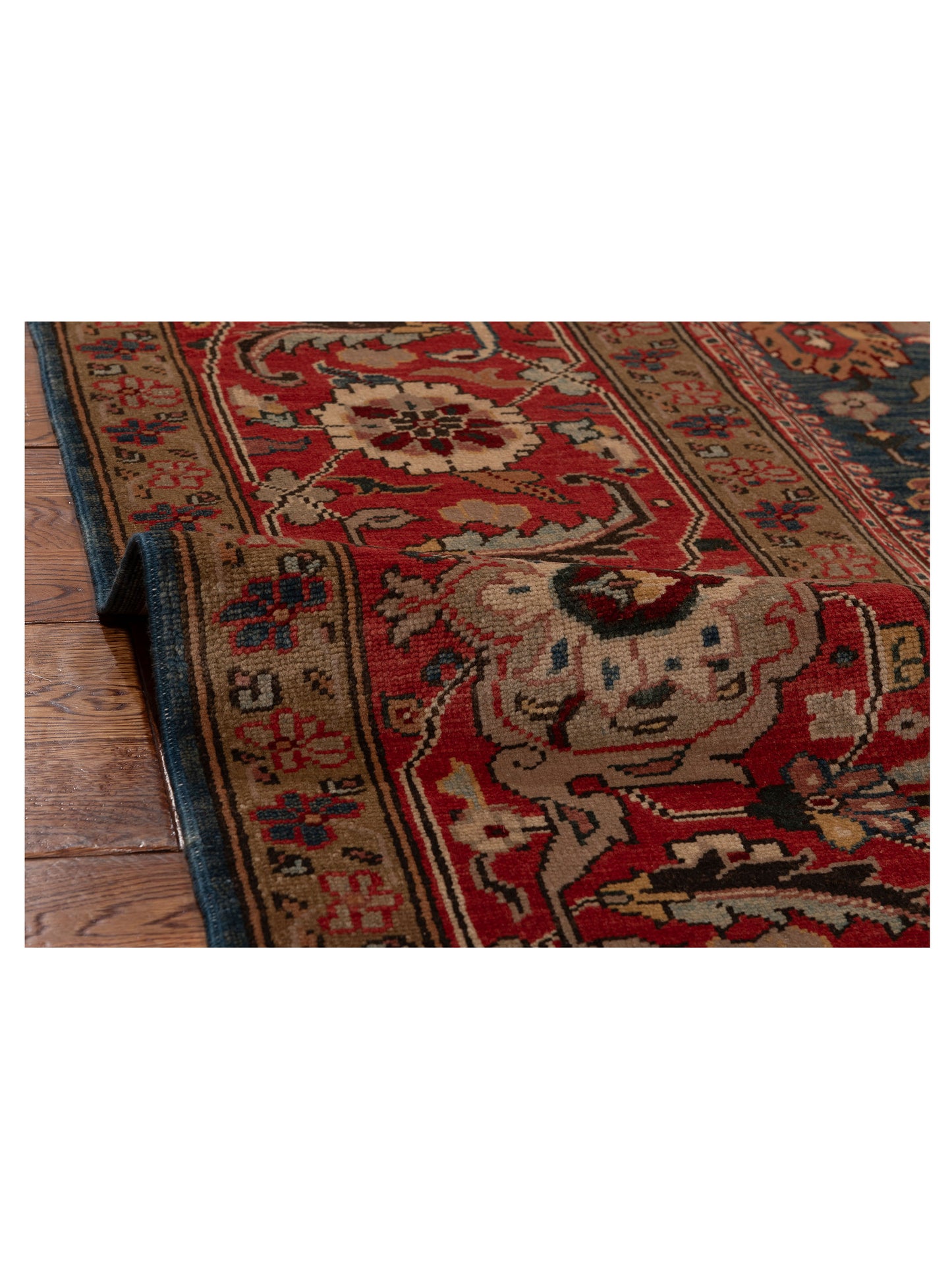Antique Loom 147360 Blue Red 9.5x11.4 Hand Knotted Rug