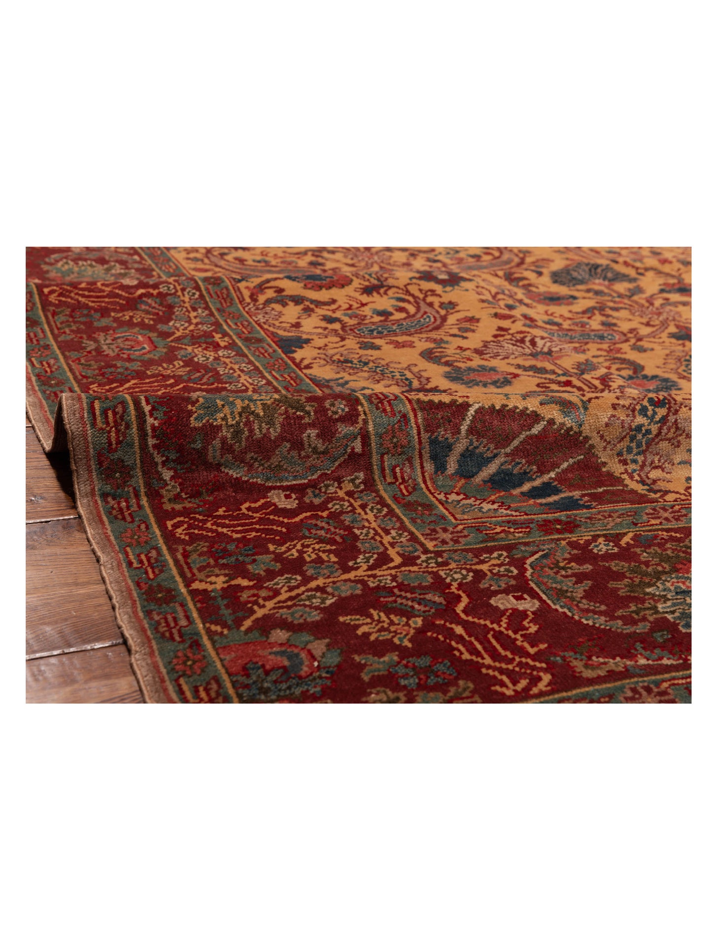 Antique Loom 147378 Gold Red 6.10x8.1 Hand Knotted Rug