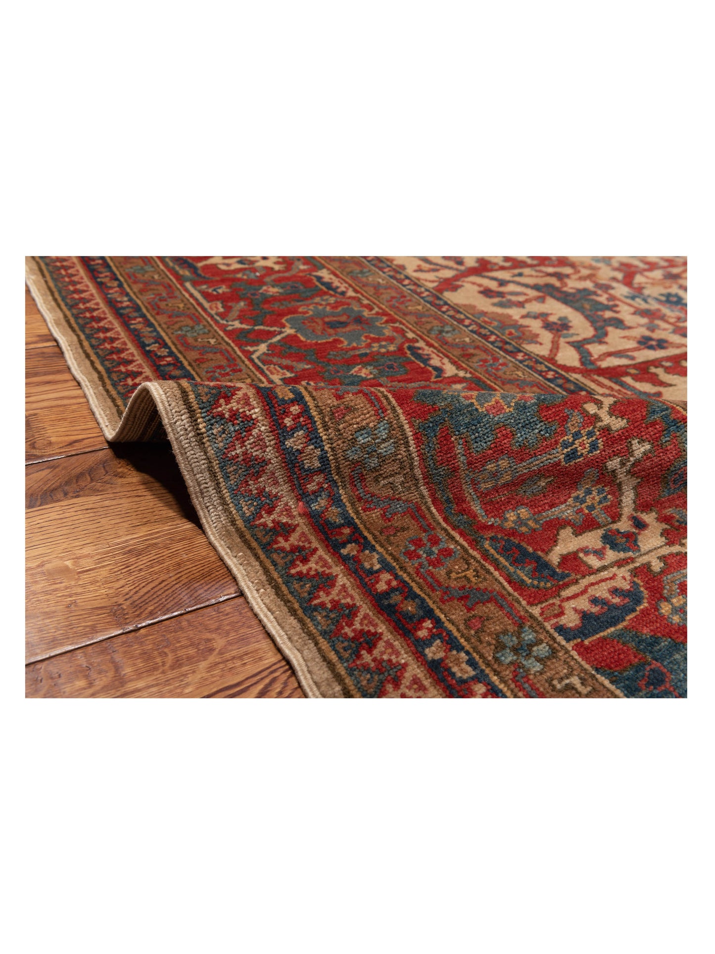 Antique Loom 147380 Beige Red 8.6x9.10 Hand Knotted Rug