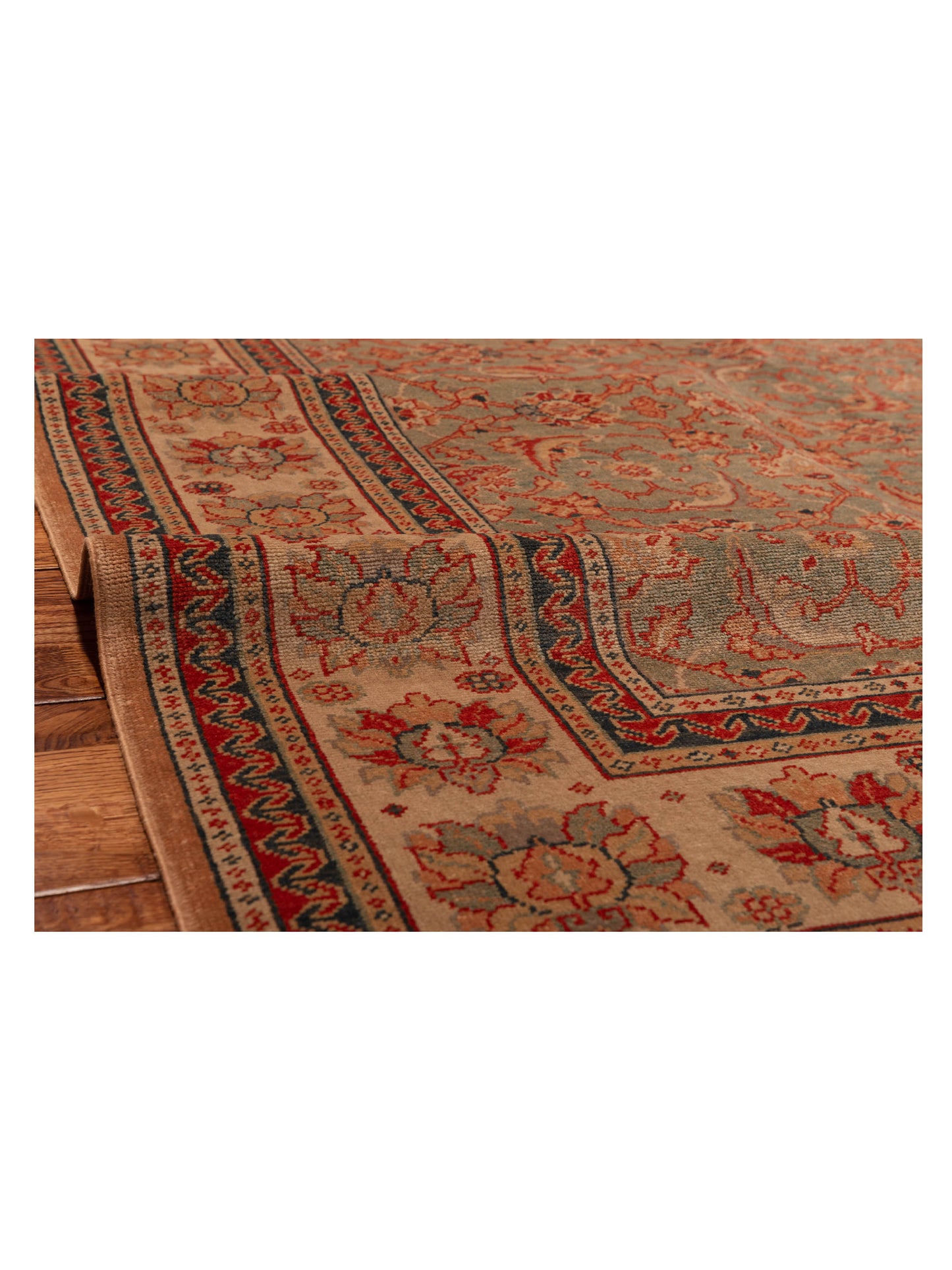 Antique Loom 147382 Blue Ivory 6.9x8.6 Hand Knotted Rug