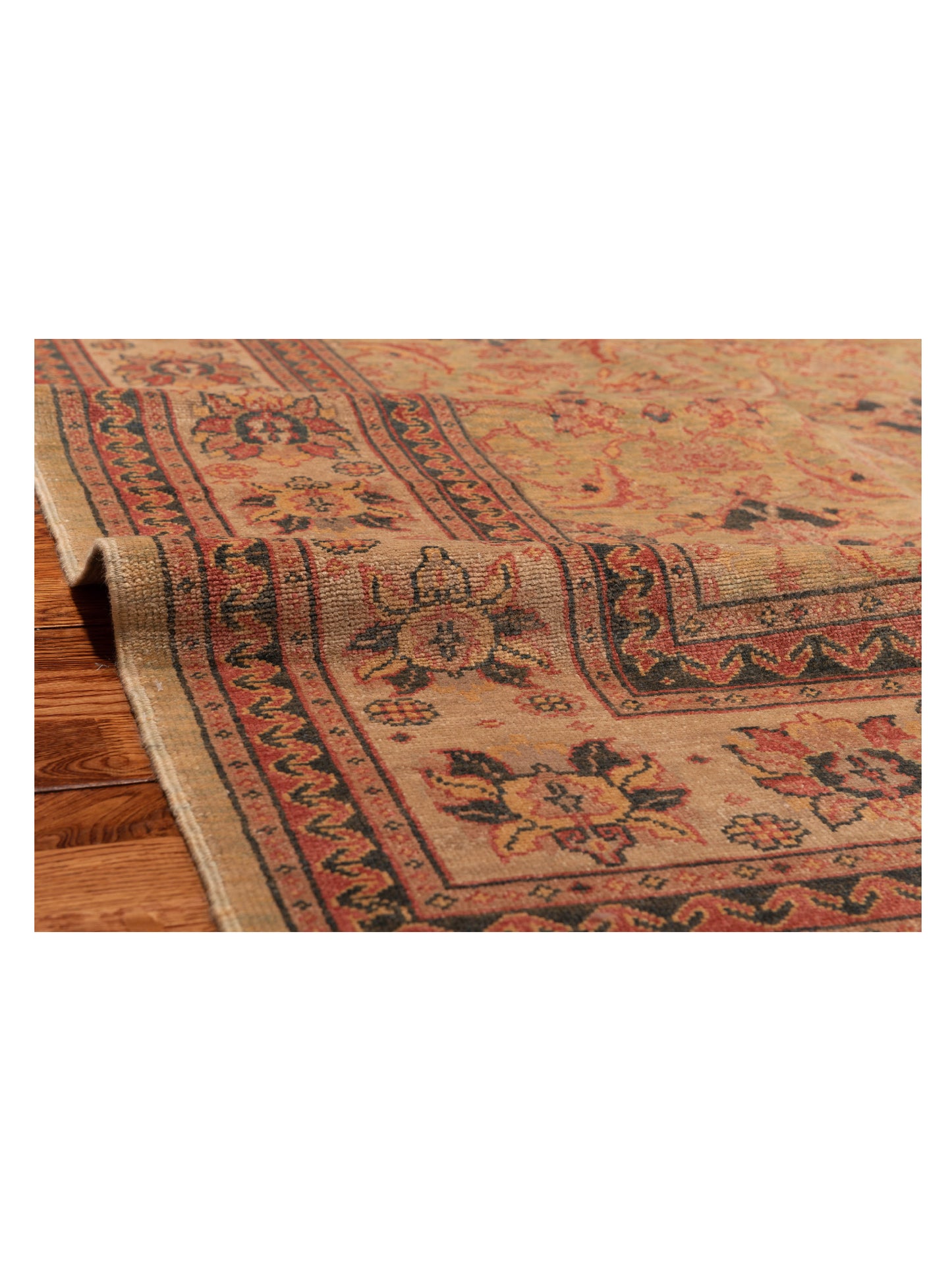 Antique Loom 147384 Green Cream 6.10x8.6 Hand Knotted Rug