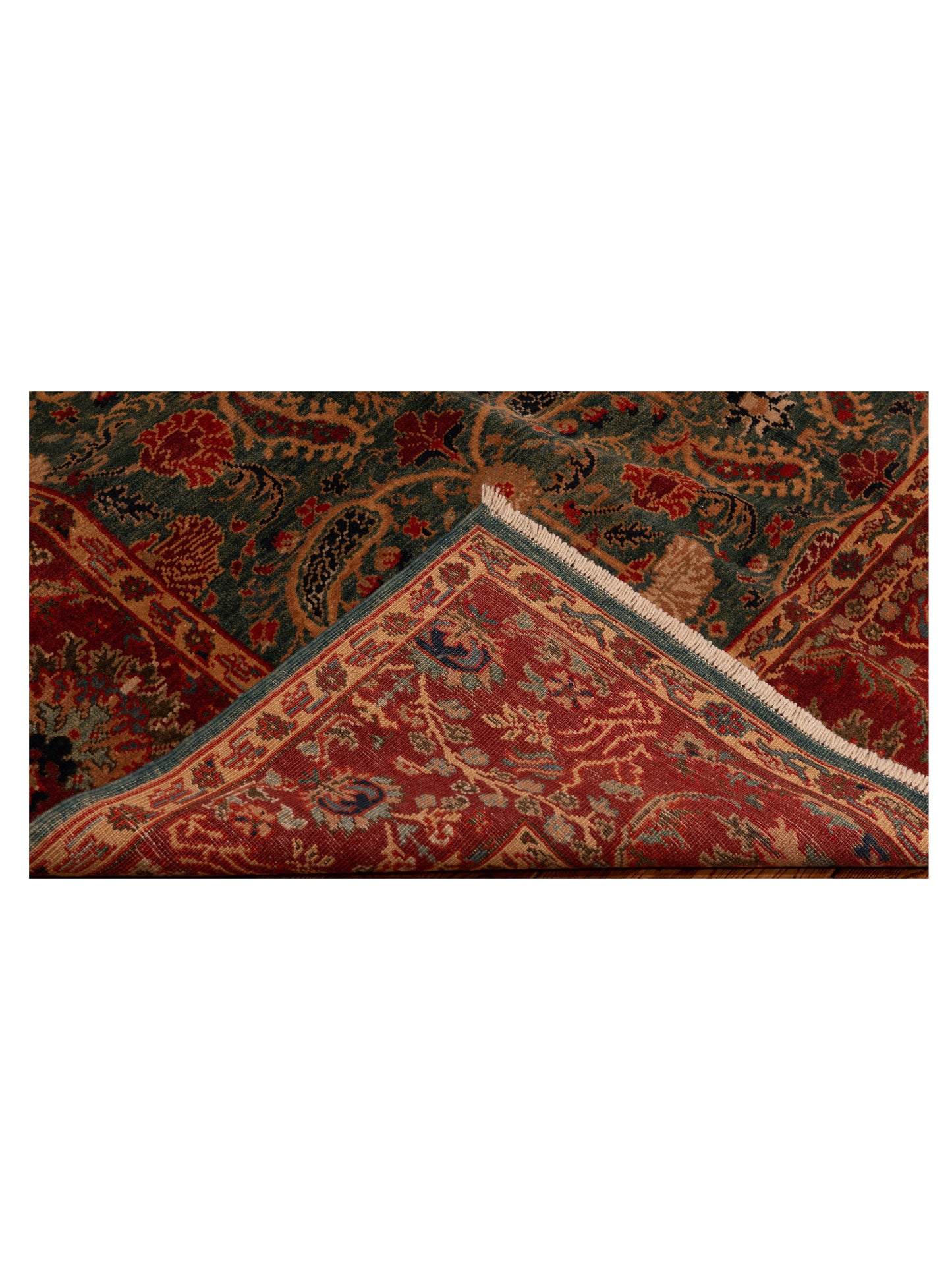 Antique Loom 147386 Blue Red 6.8x7.1 Hand Knotted Rug