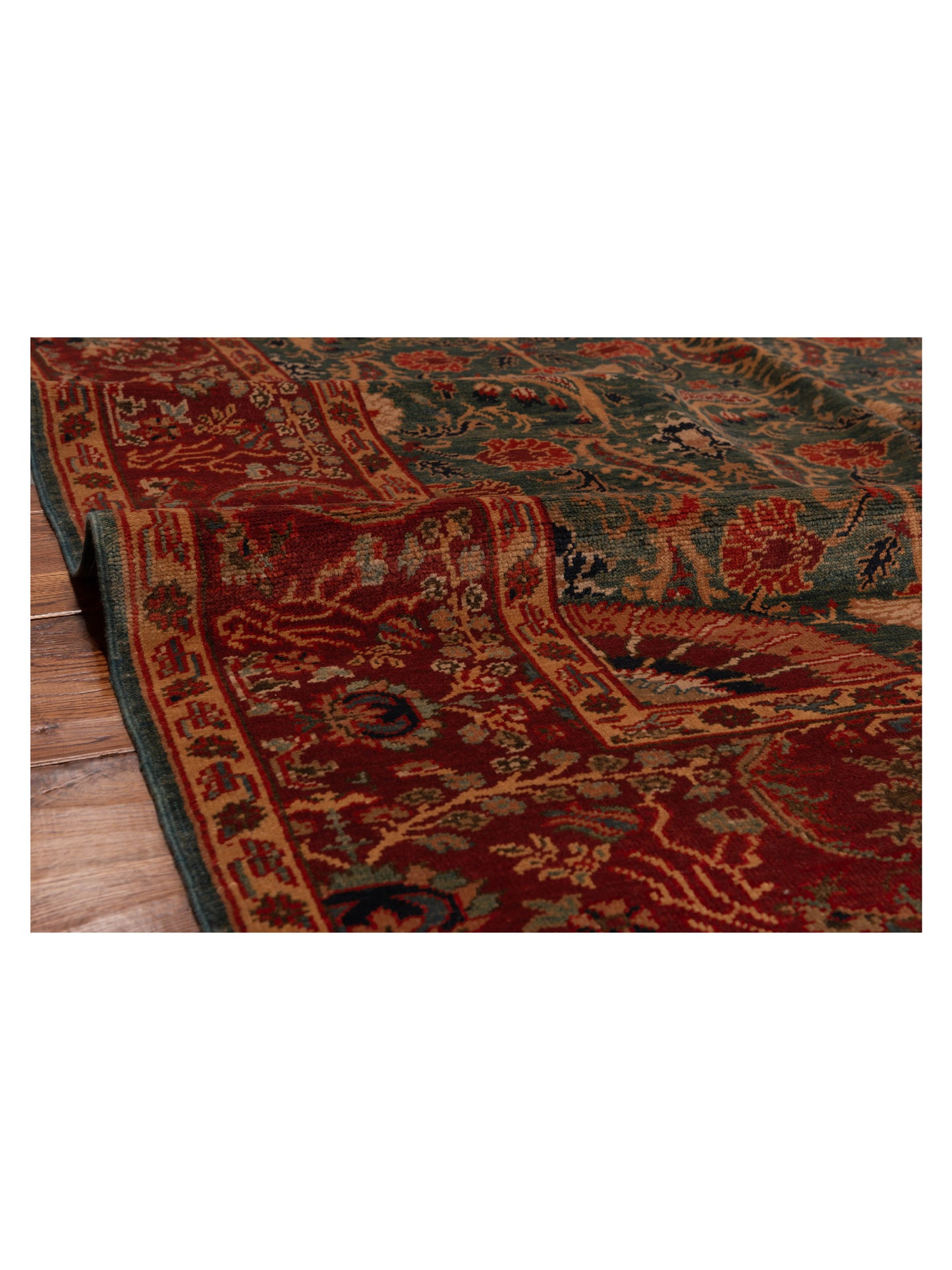 Antique Loom 147386 Blue Red 6.8x7.1 Hand Knotted Rug