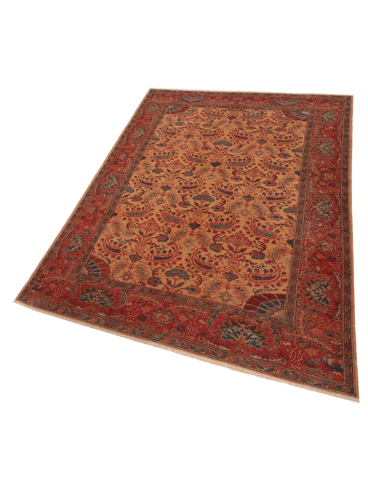 Antique Loom 147387 Gold Red 6.9x9.7 Hand Knotted Rug