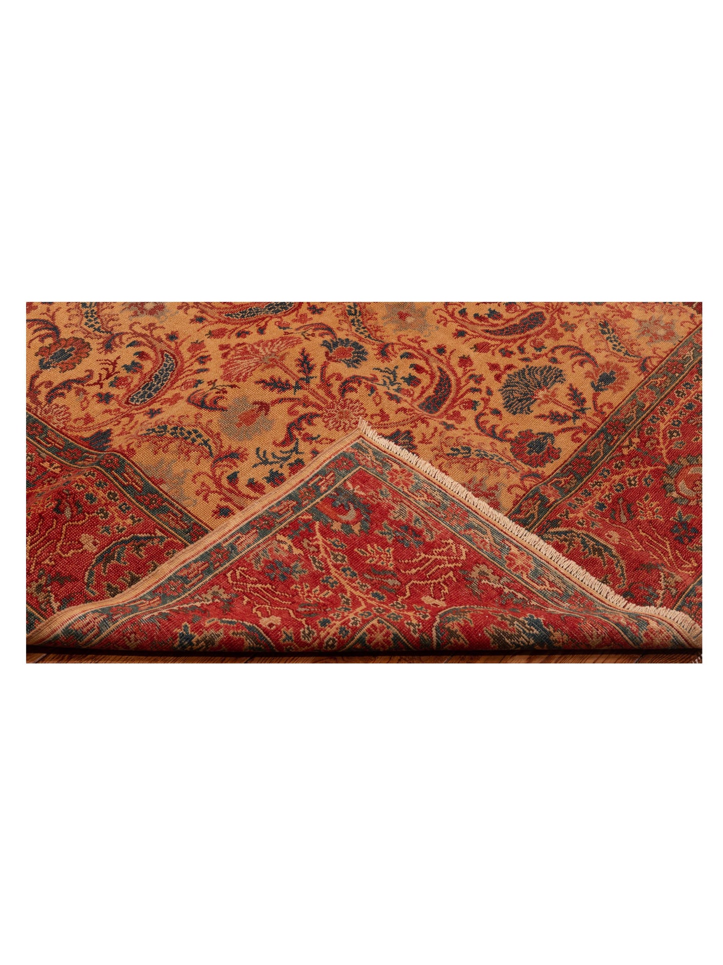 Antique Loom 147387 Gold Red 6.9x9.7 Hand Knotted Rug