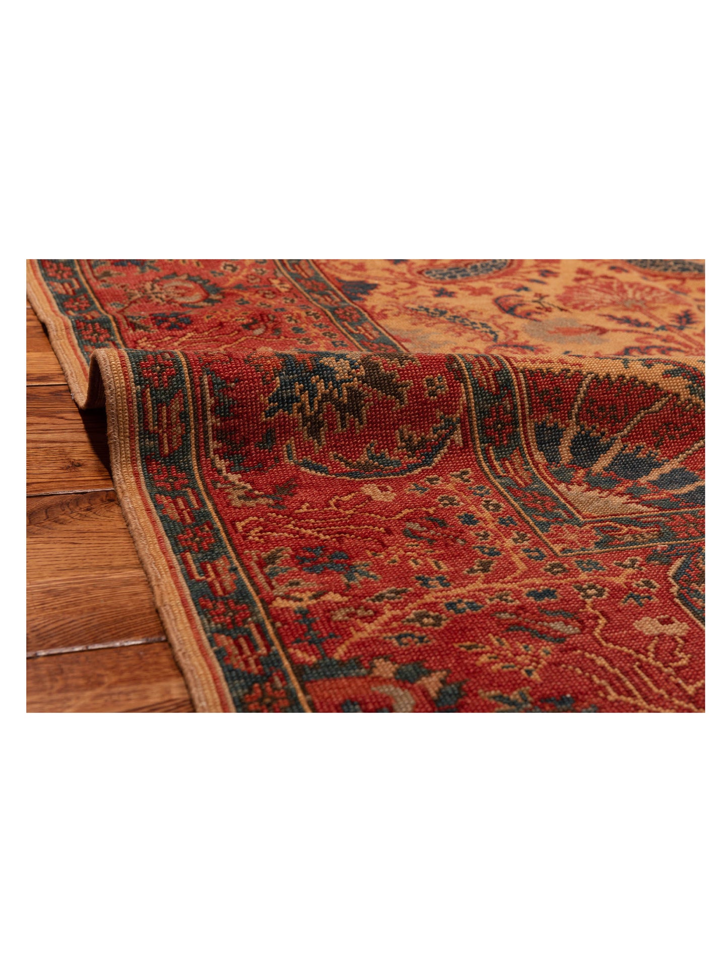 Antique Loom 147387 Gold Red 6.9x9.7 Hand Knotted Rug