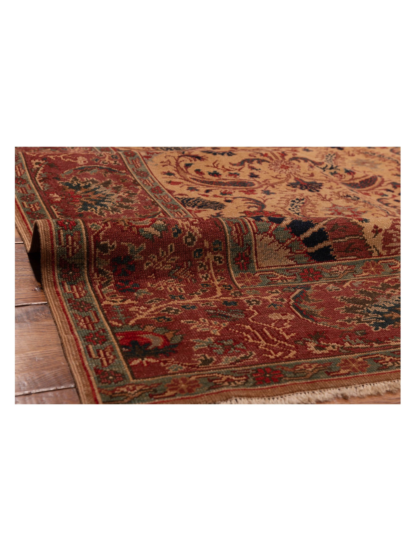 Antique Loom 147392 Beige Rust 6.7x8.5 Hand Knotted Rug