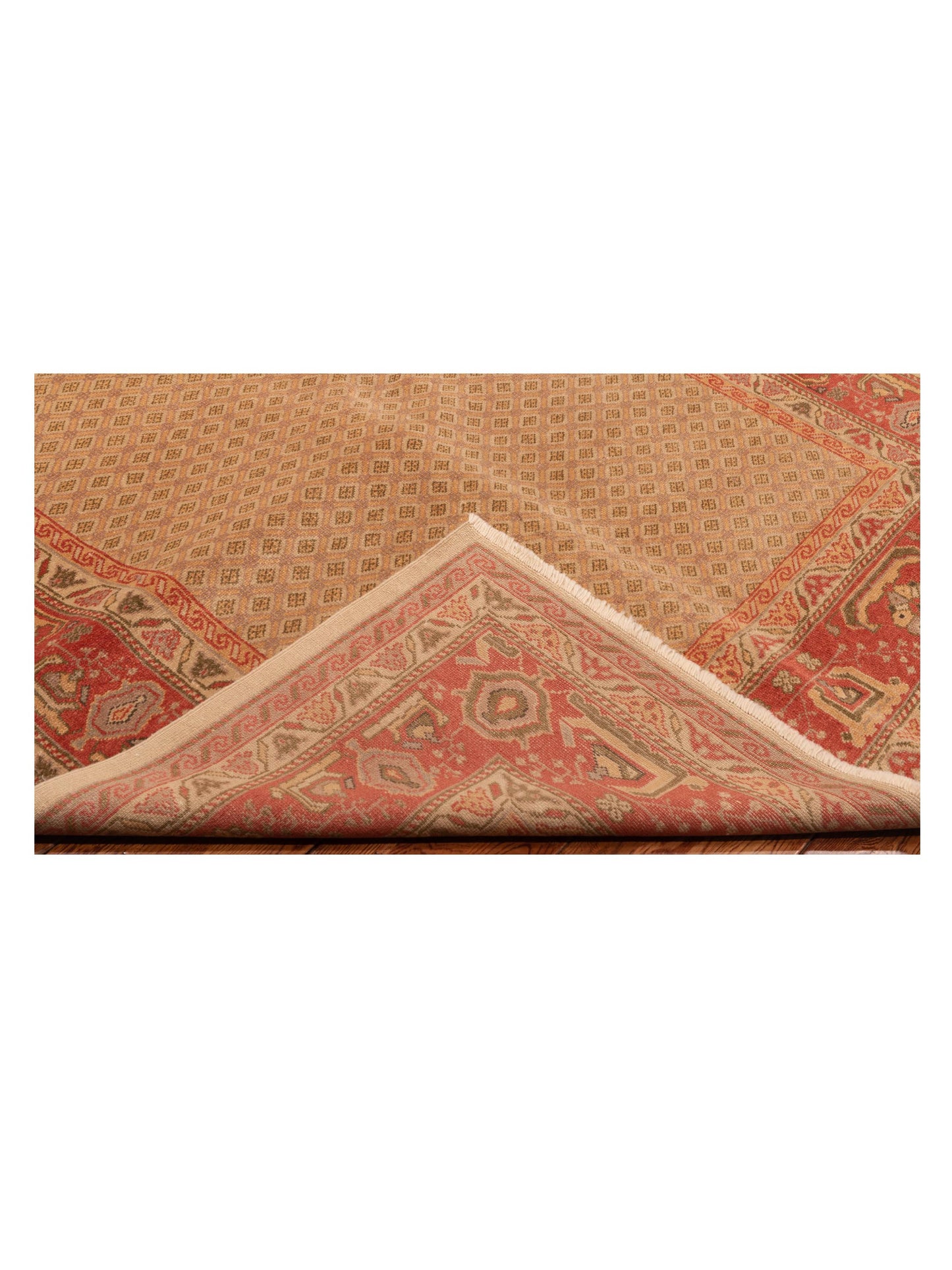Antique Loom 147399 Beige Rust 5.10x7.9 Hand Knotted Rug