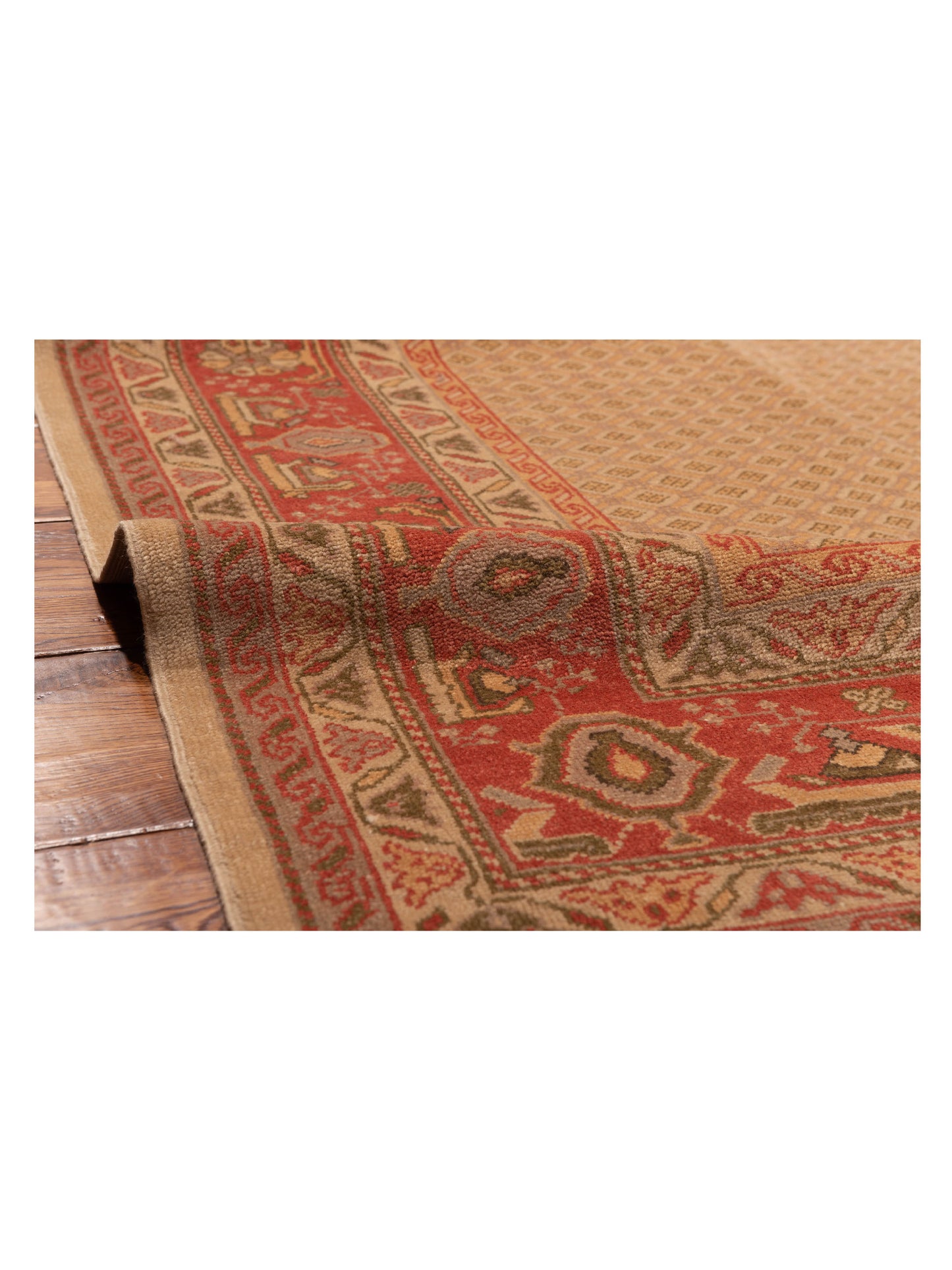 Antique Loom 147399 Beige Rust 5.10x7.9 Hand Knotted Rug