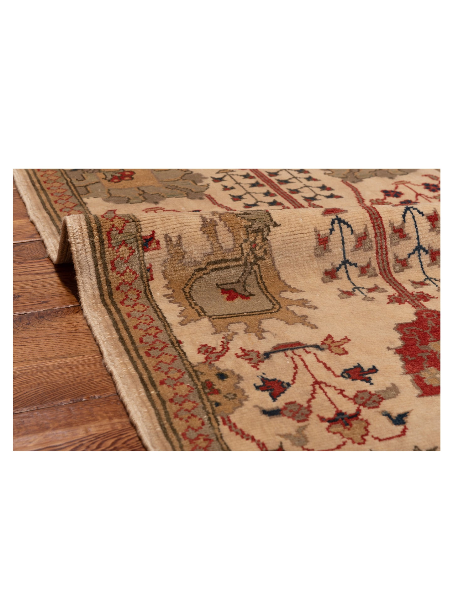 Antique Loom 147403 Ivory Ivory 2.7x9.7 Hand Knotted Rug