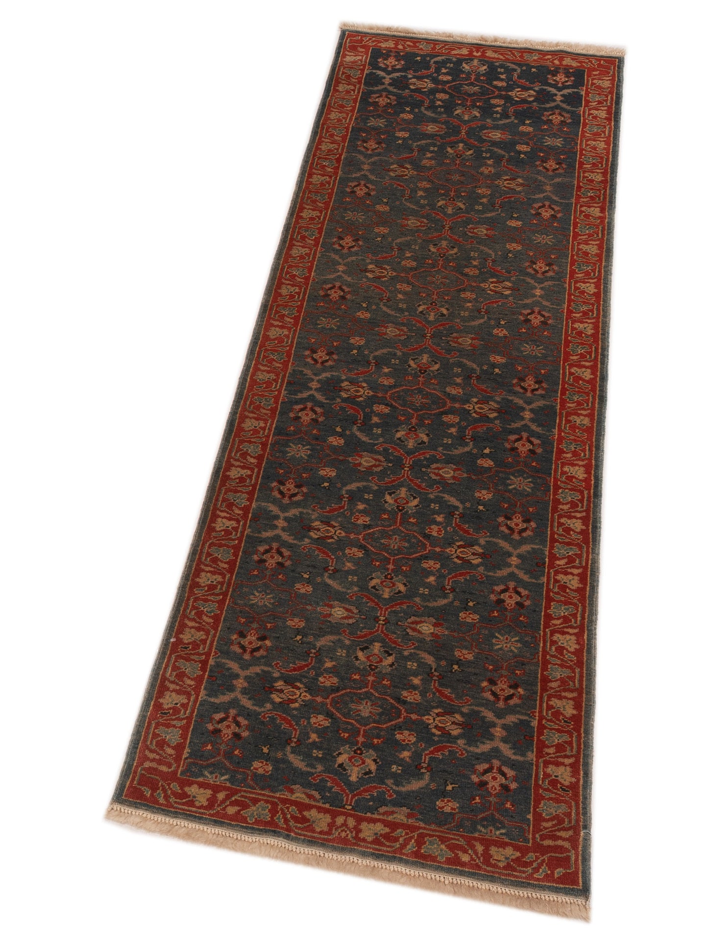 Antique Loom 147411 Blue Red 2.7x8.1 Hand Knotted Rug