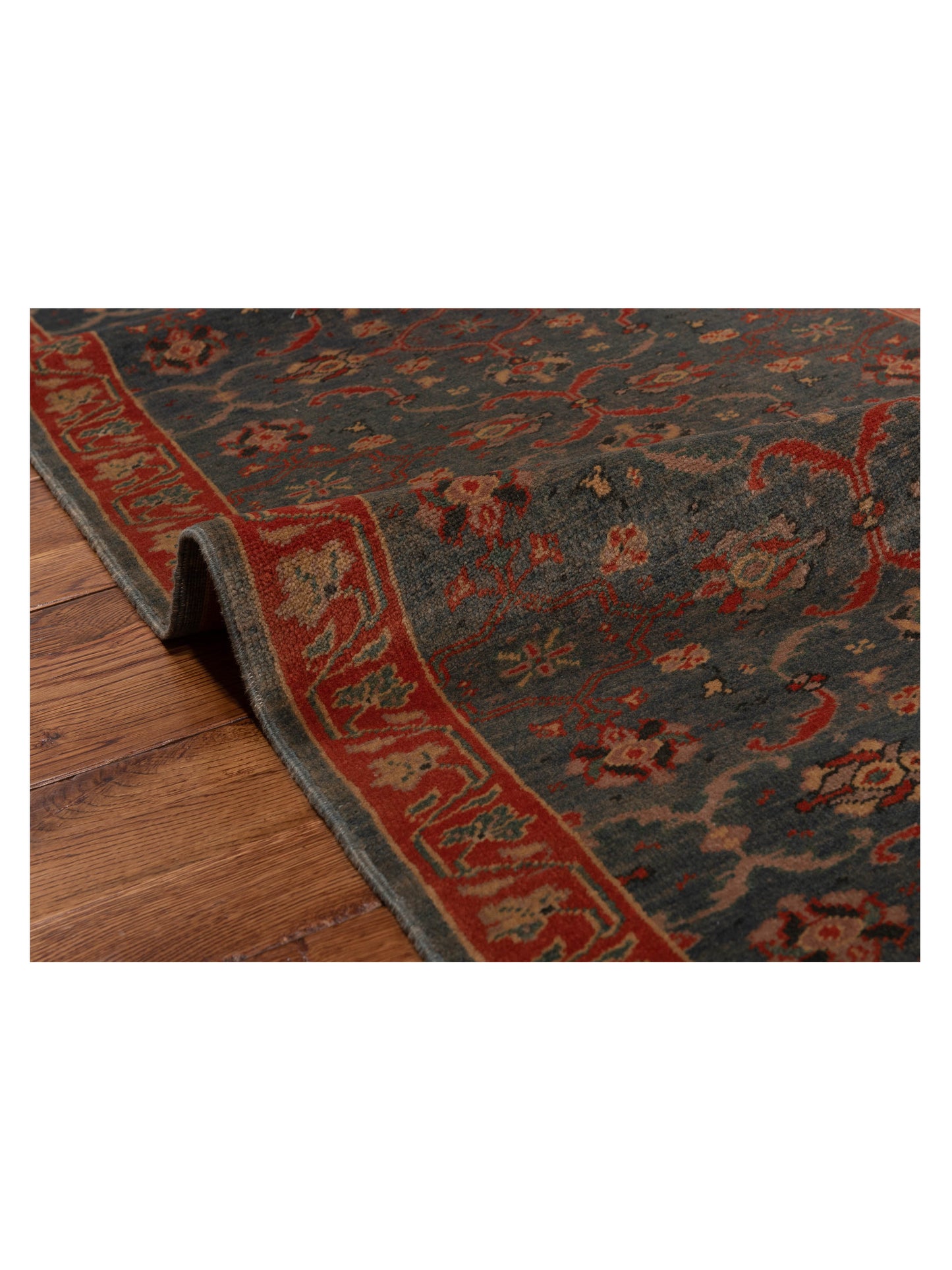 Antique Loom 147411 Blue Red 2.7x8.1 Hand Knotted Rug