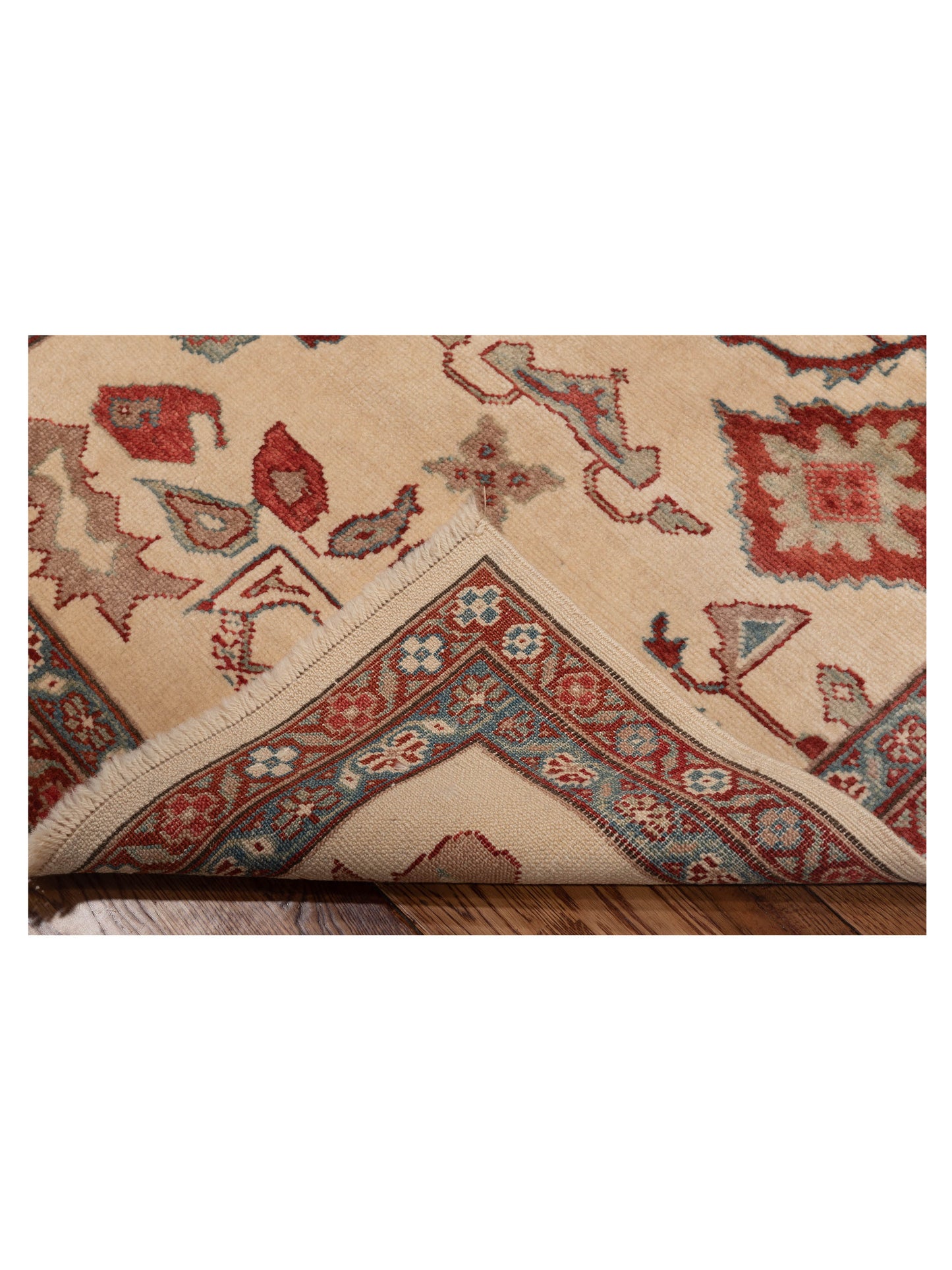 Antique Loom 147413 Ivory Green 3.1x9.10 Hand Knotted Rug