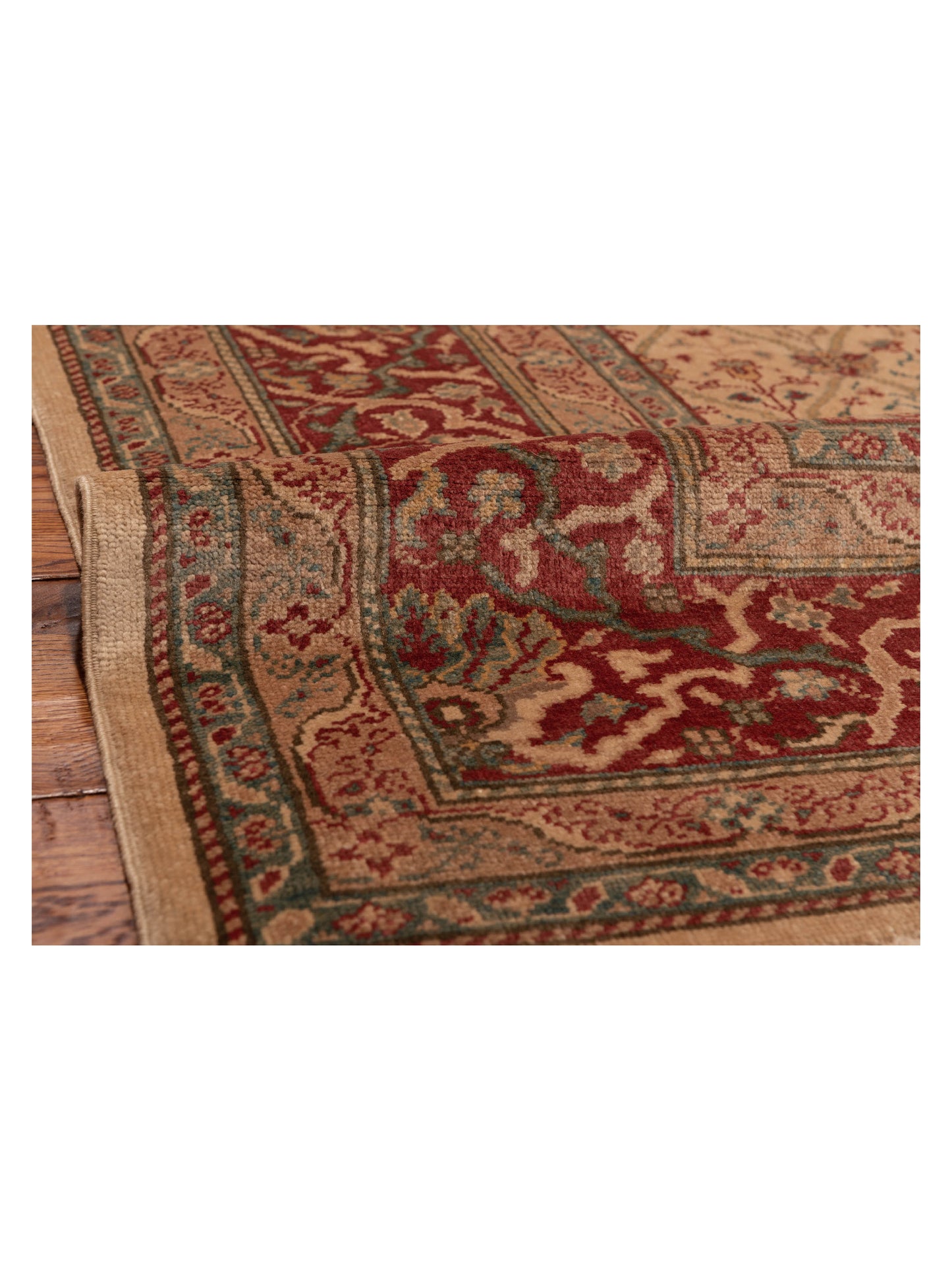 Antique Loom 147418 Ivory Red 6.10x9 Hand Knotted Rug